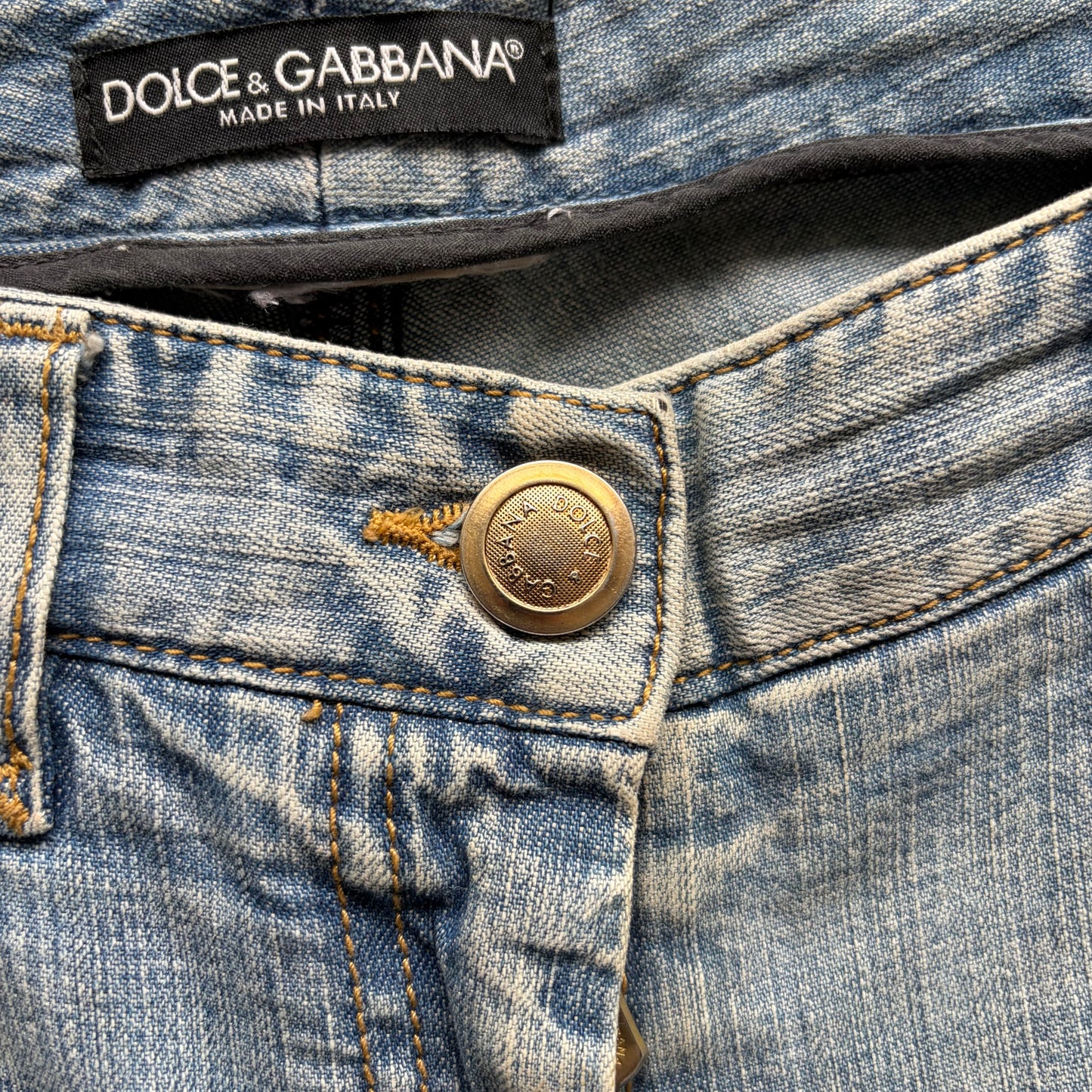 Dolce & Gabbana Light Wash Gold Plated Denim (34)