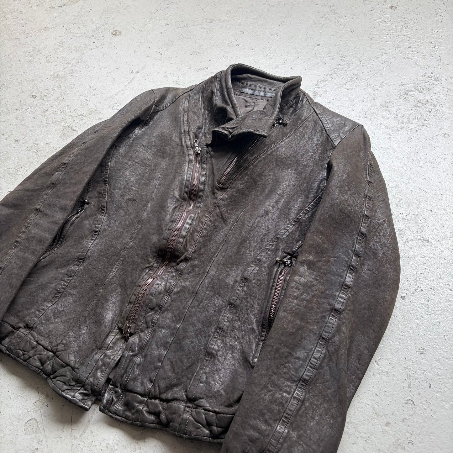 Julius FW12 "Resonance" Crinkled Lamb Leather Black Jacket (2)
