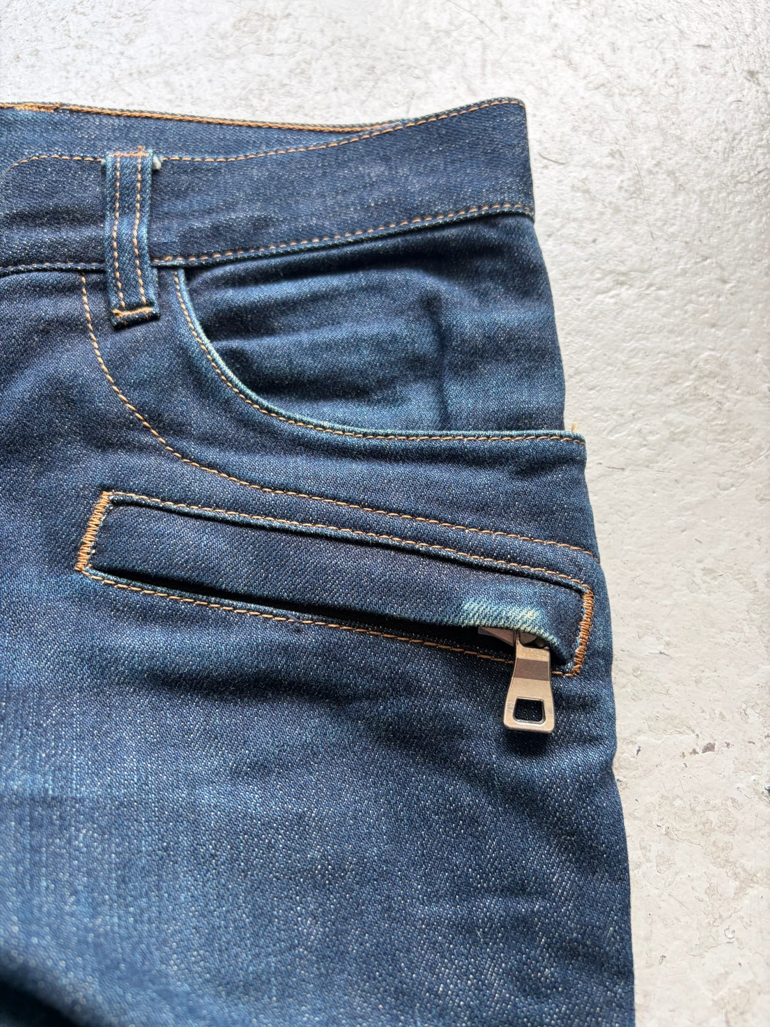 Balmain Blue Denim Biker Pants (27) – marco sqrd