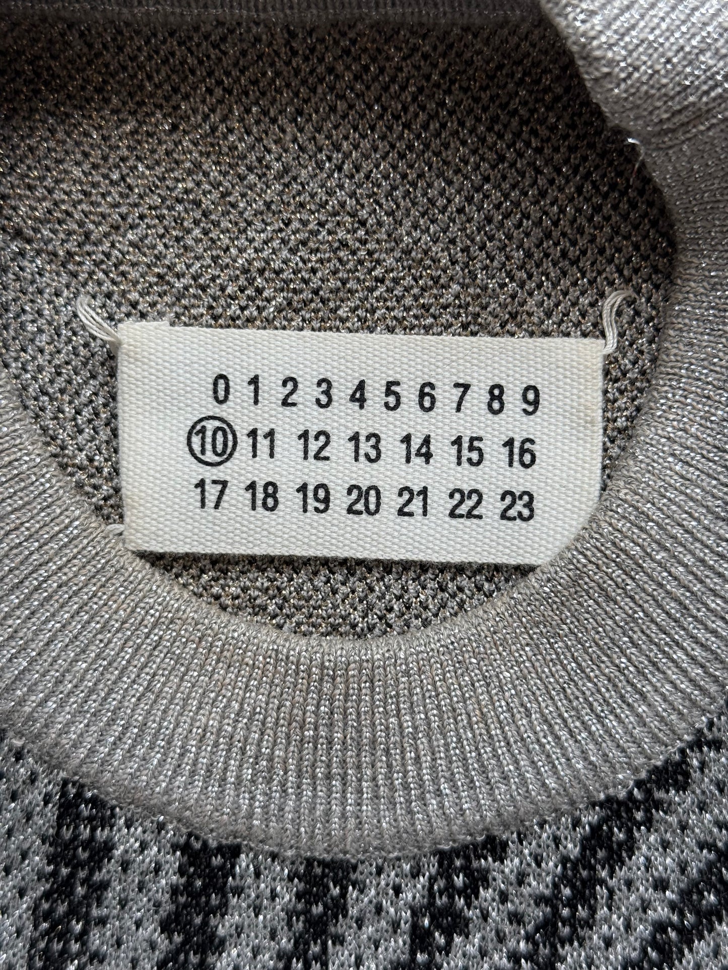 Maison Margiela Metallic Spiral Silver Knit Sweater  (M)
