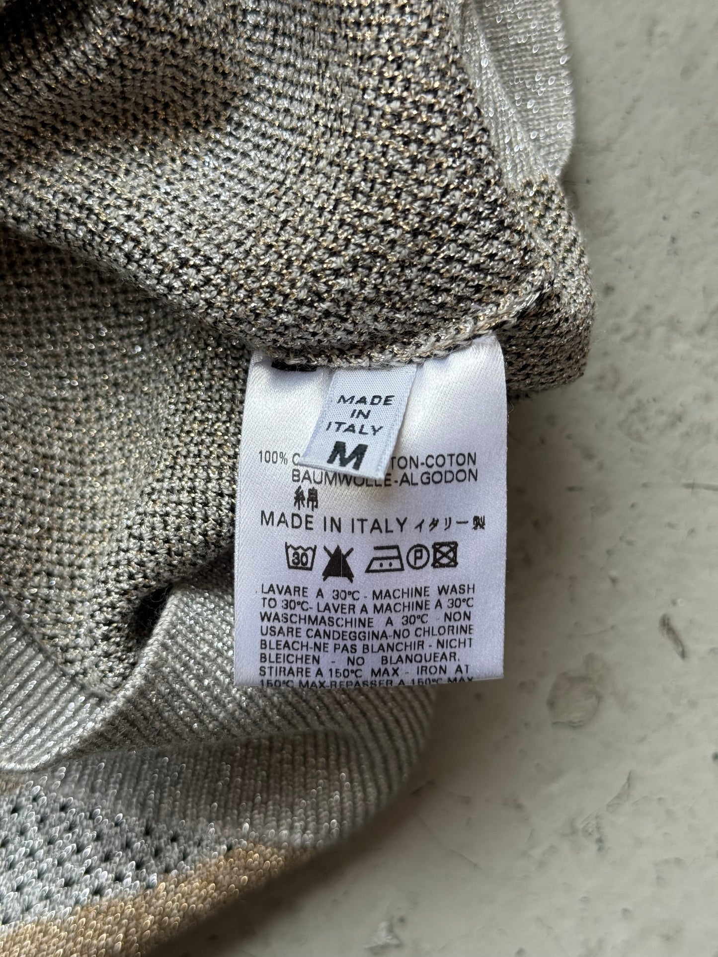 Maison Margiela Metallic Spiral Silver Knit Sweater  (M)