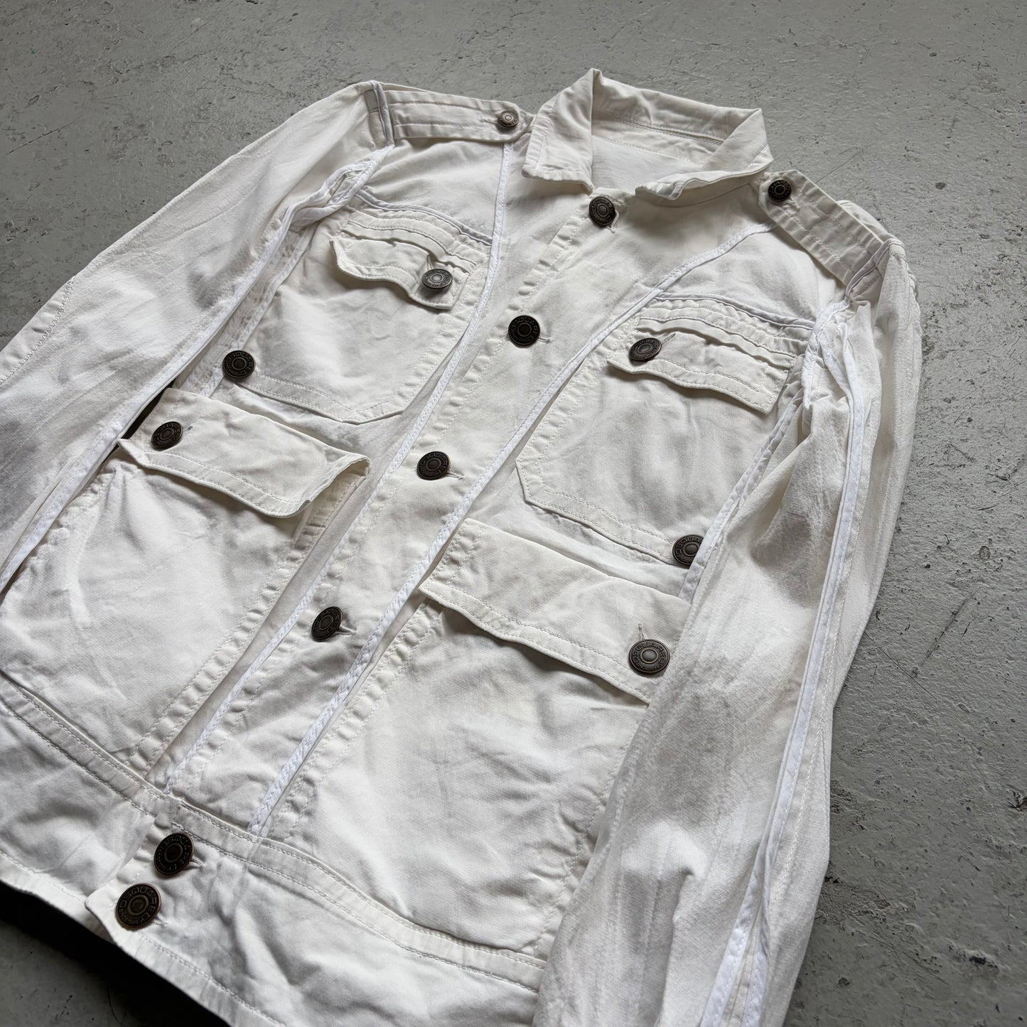 Dsquared2 SS03 White Multi Pocket Cargo Jacket (44)