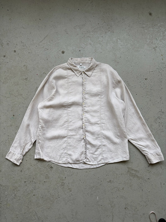 Balmain 100% Linen White Button Up (3XL)