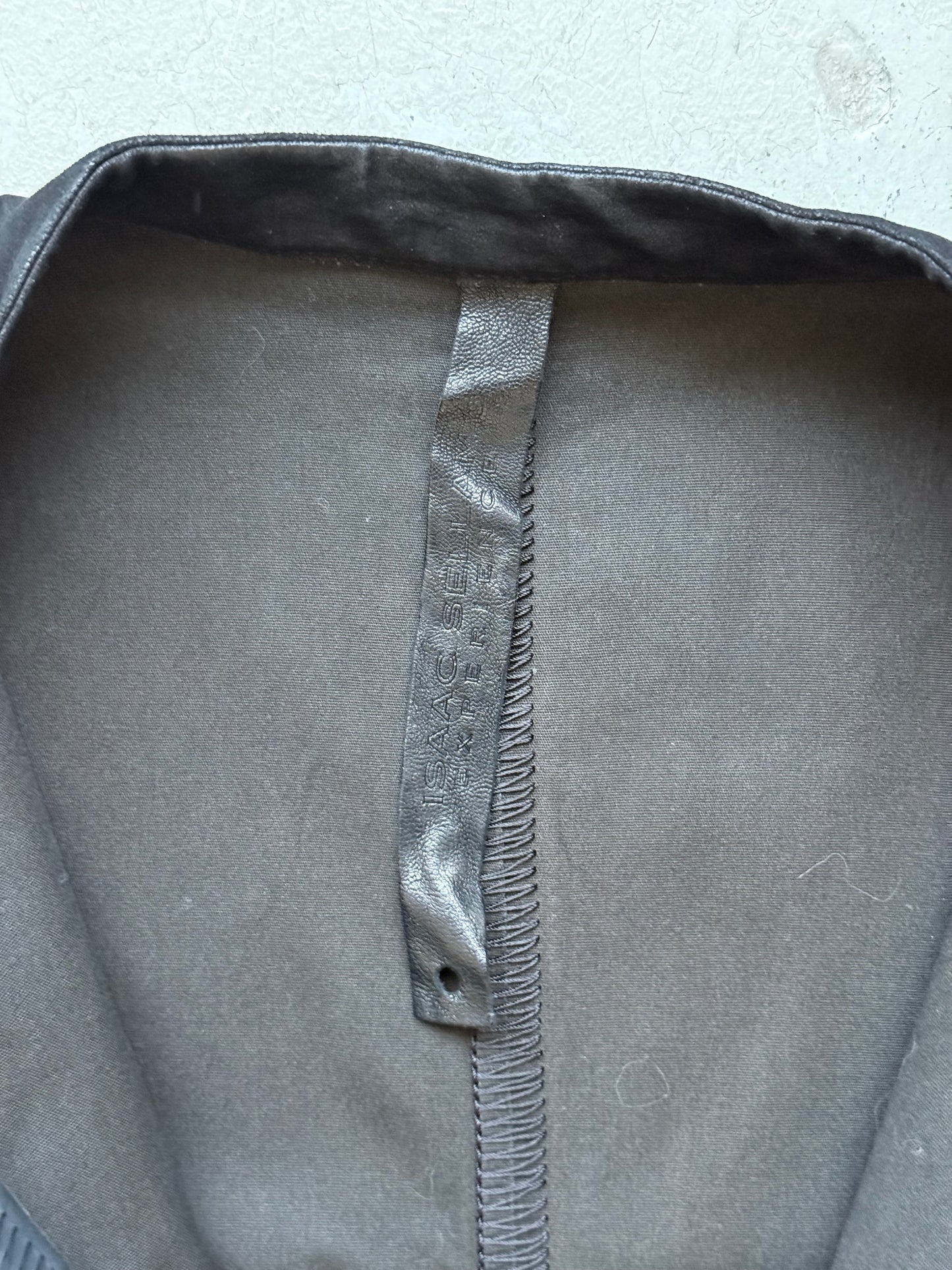Isaac Sellam Experience Lambskin Tape Seam Black Zip Up (XL)