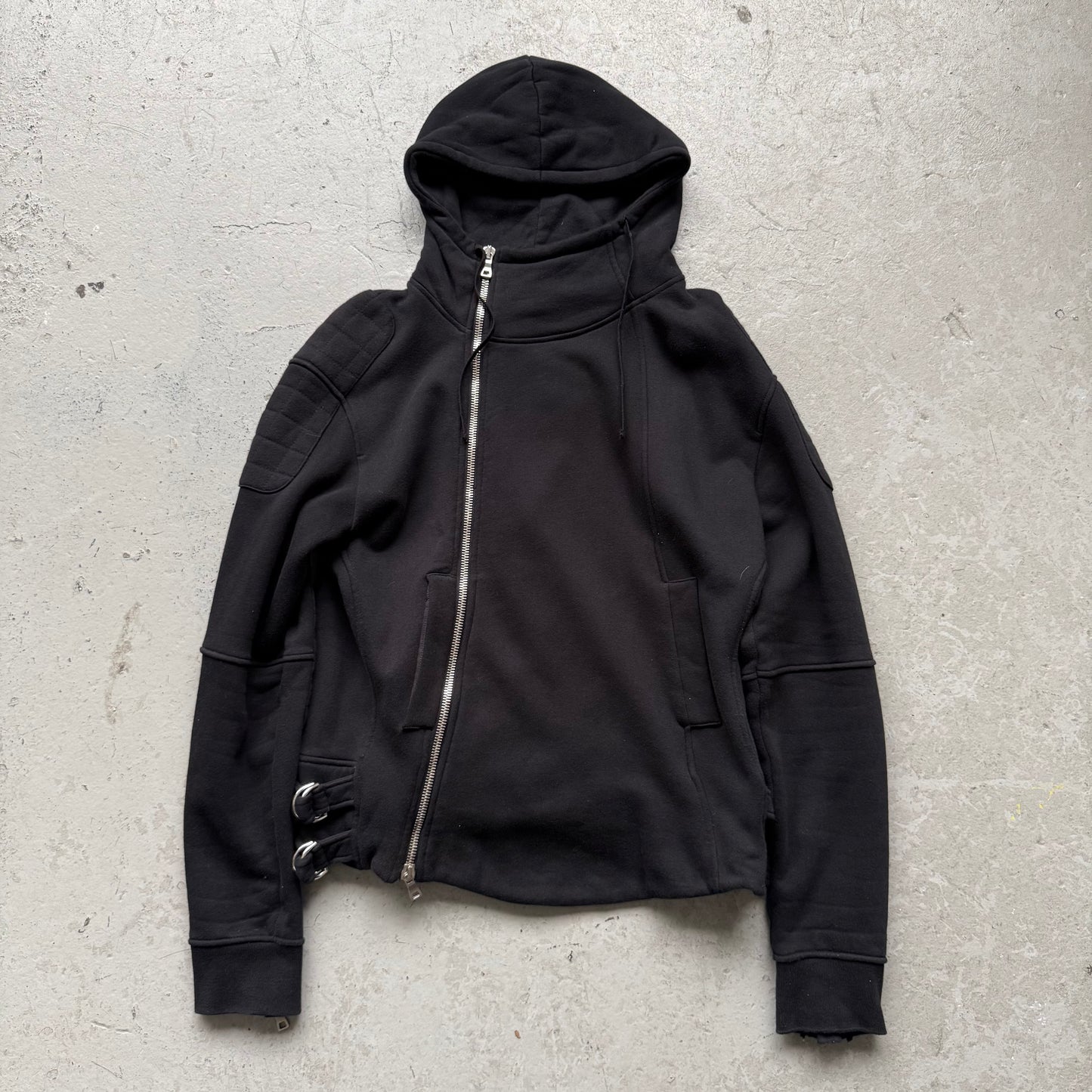 Balmain FW10 Decarnin Black Asymmetric Zip Up (XL)