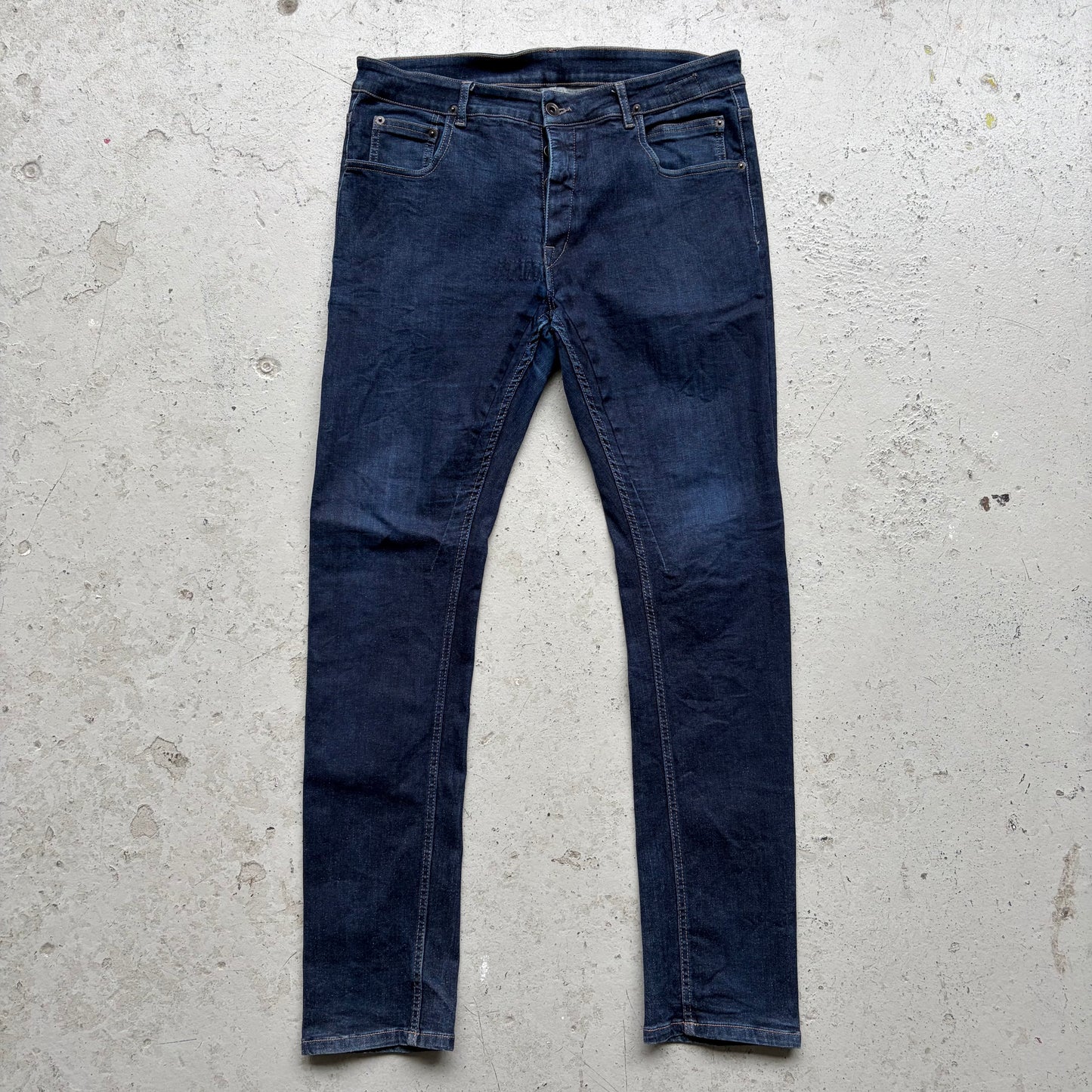 Rick Owens DRKSHDW SS17 Unwashed Blue Detroit Cut Denim (36)