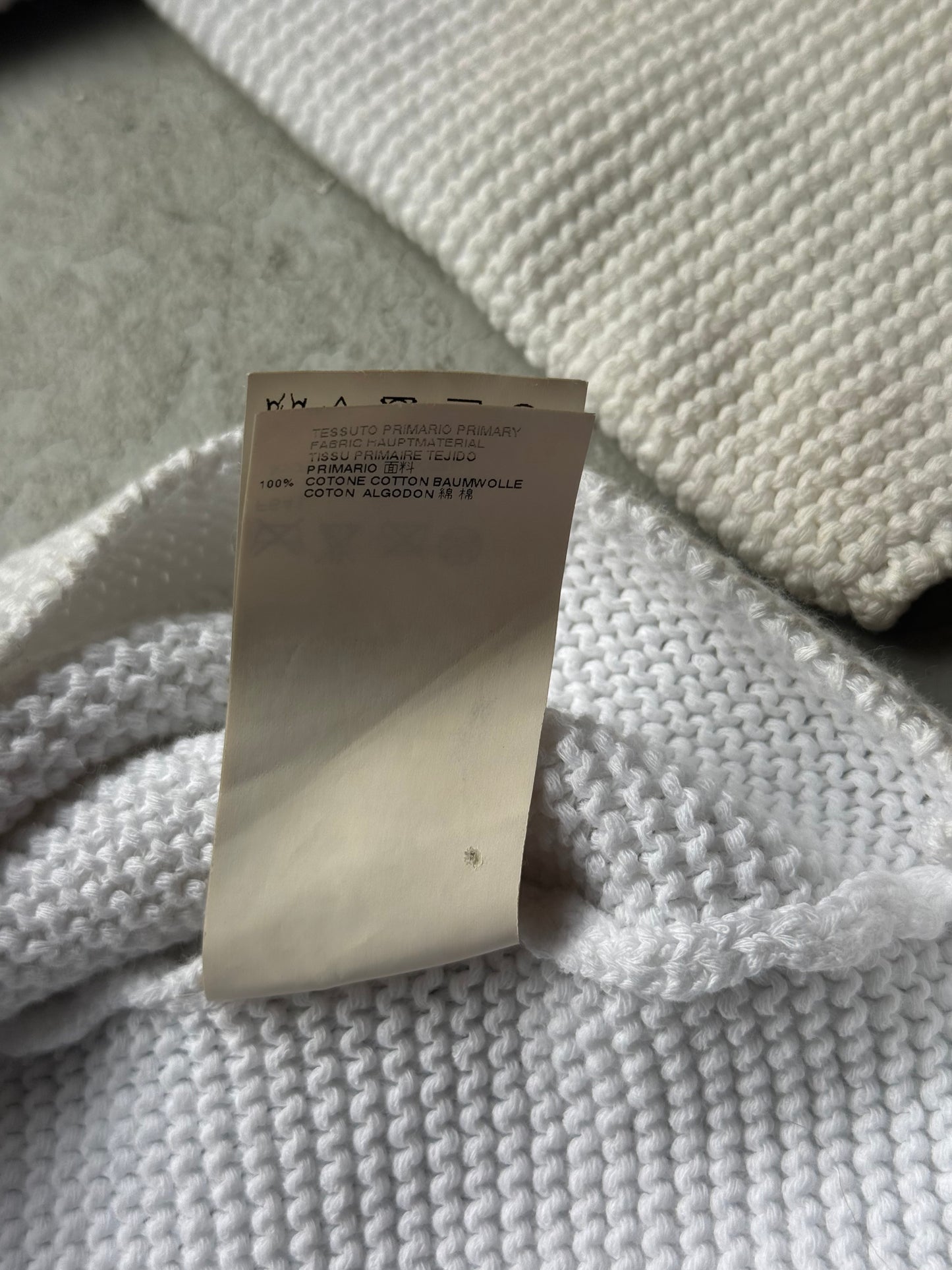 Maison Martin Margiela 14SS White V Neck Knit (XL)