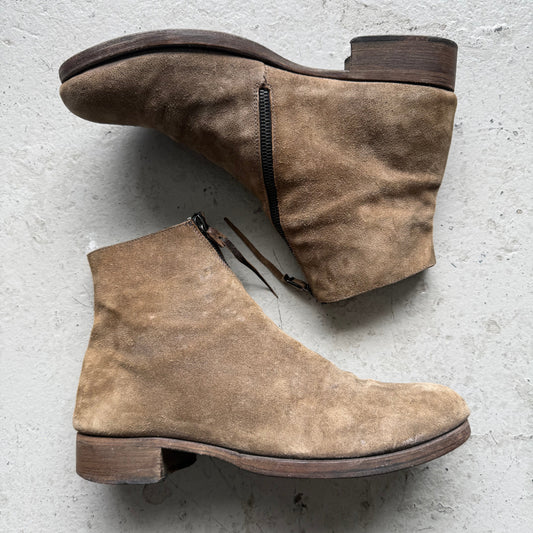 MA+ Tan Suede Spiral Zip Boots (40)