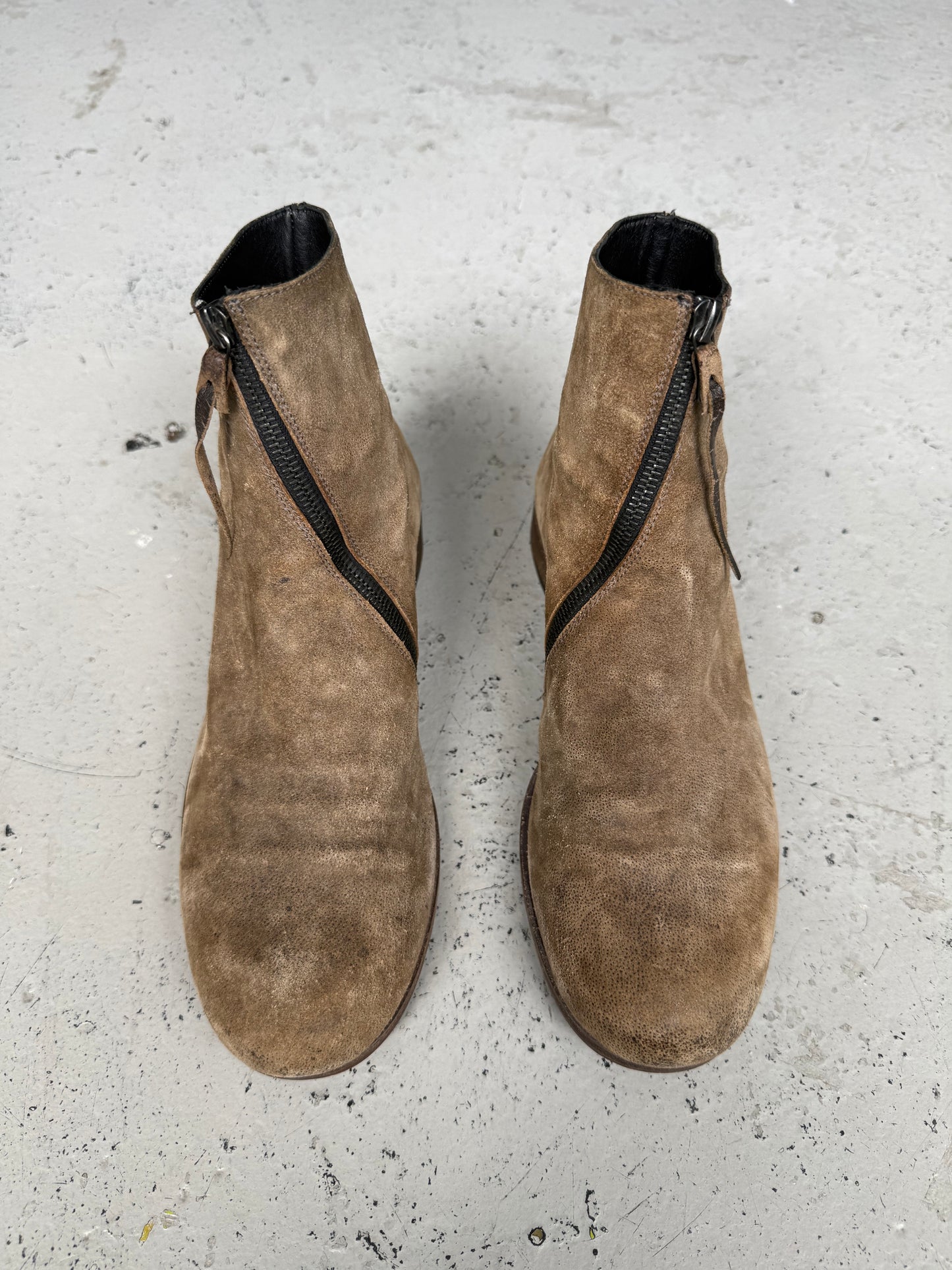 MA+ Tan Suede Spiral Zip Boots (40)