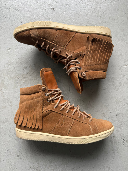 Saint Laurent Paris SL/18H Suede Fringe Sneakers (42)