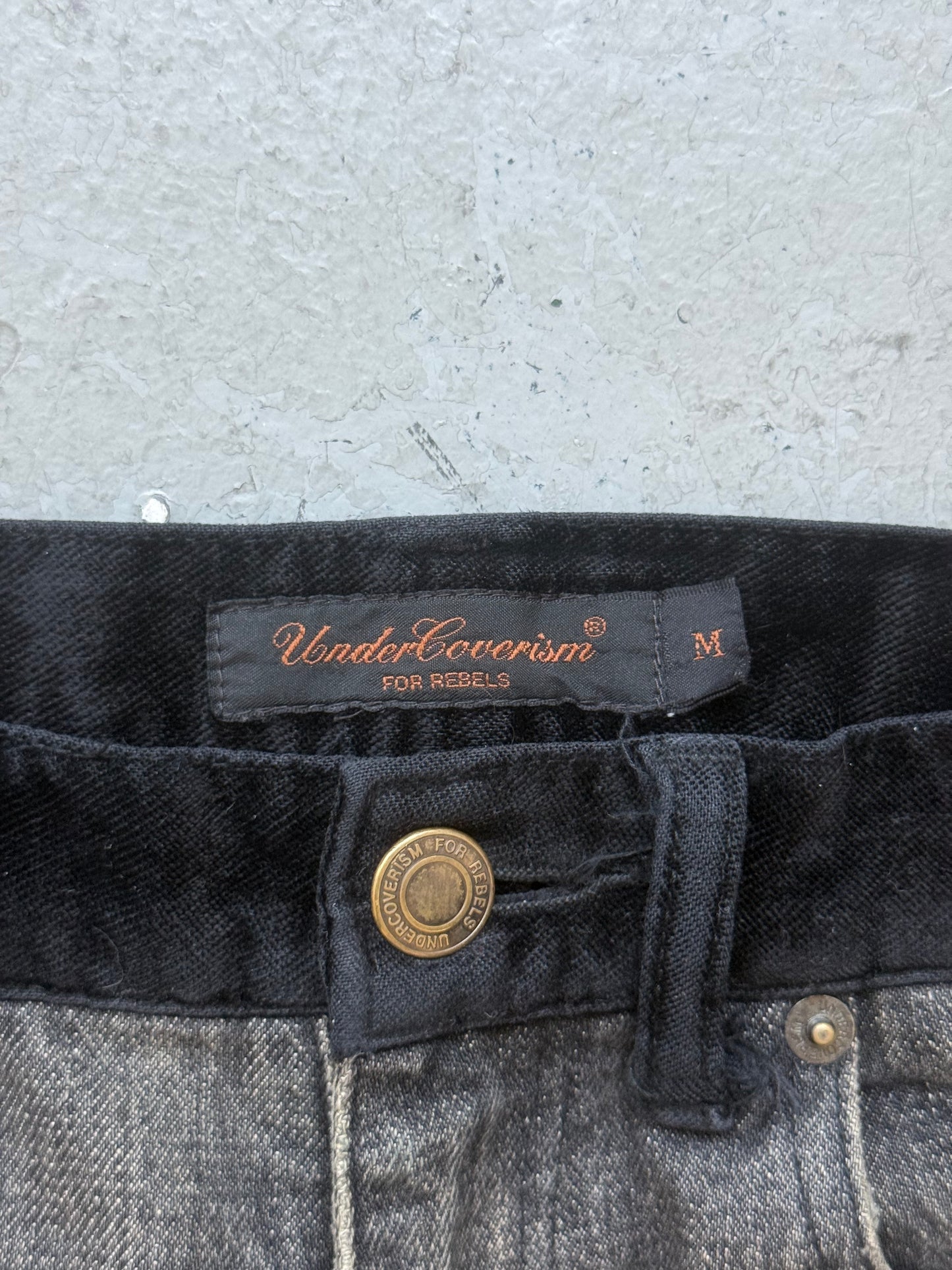 Undercover AW02 Witches Cell Division Velour Strip Denim (M)
