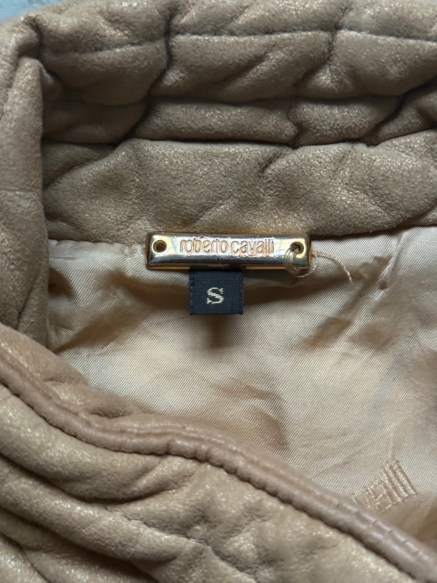 Roberto Cavalli Mink Fur Tan Jacket (S)