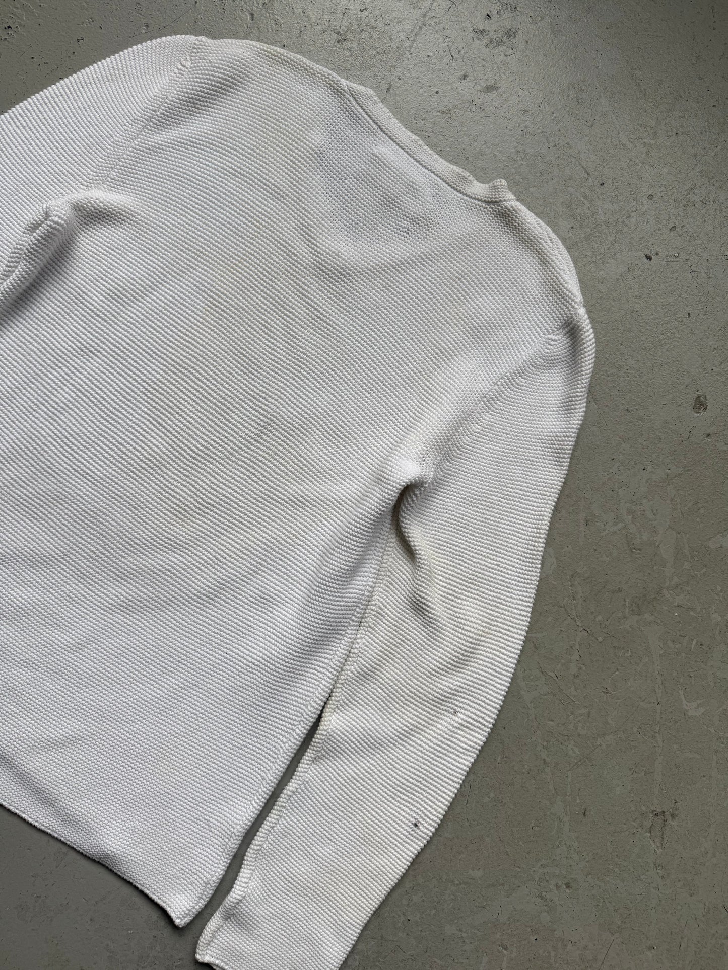 Maison Martin Margiela 14SS White V Neck Knit (XL)