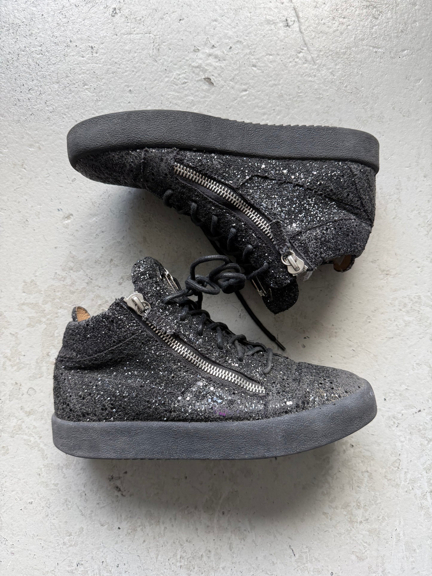Giuseppe Black Sequin High Top Sneakers (42.5)