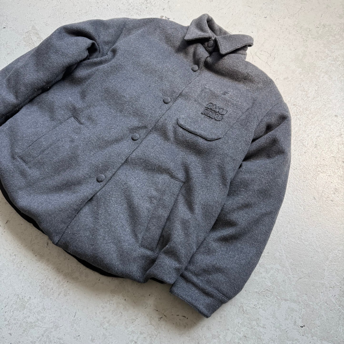 Miu Miu Logo-Embossed Felted Shirt Jacket (40)