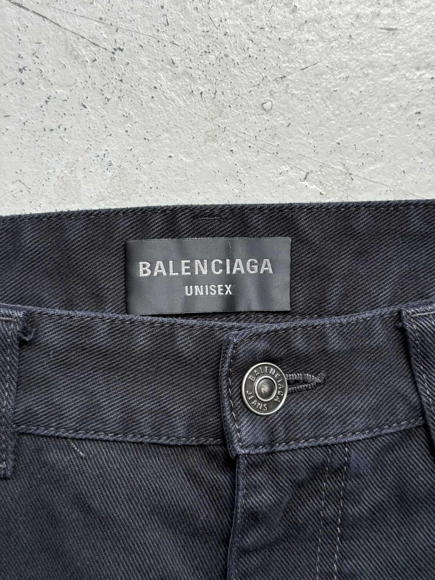 Balenciaga Peach Pitch Black Flare Denim (L)