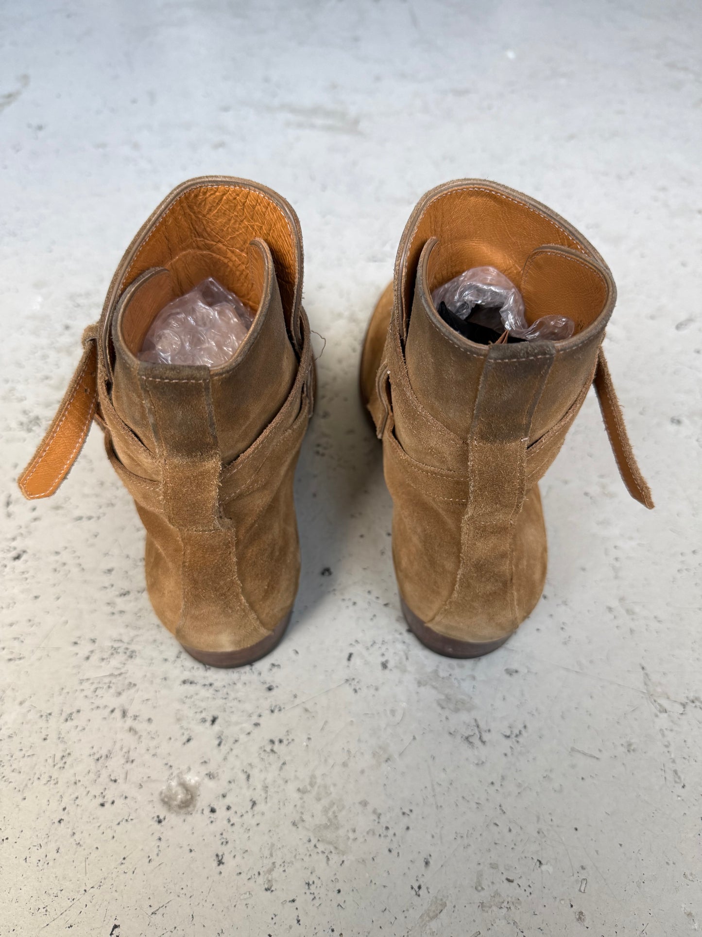 Saint Laurent Paris Wyatt Jodhpur Tan Suede Boots (41)