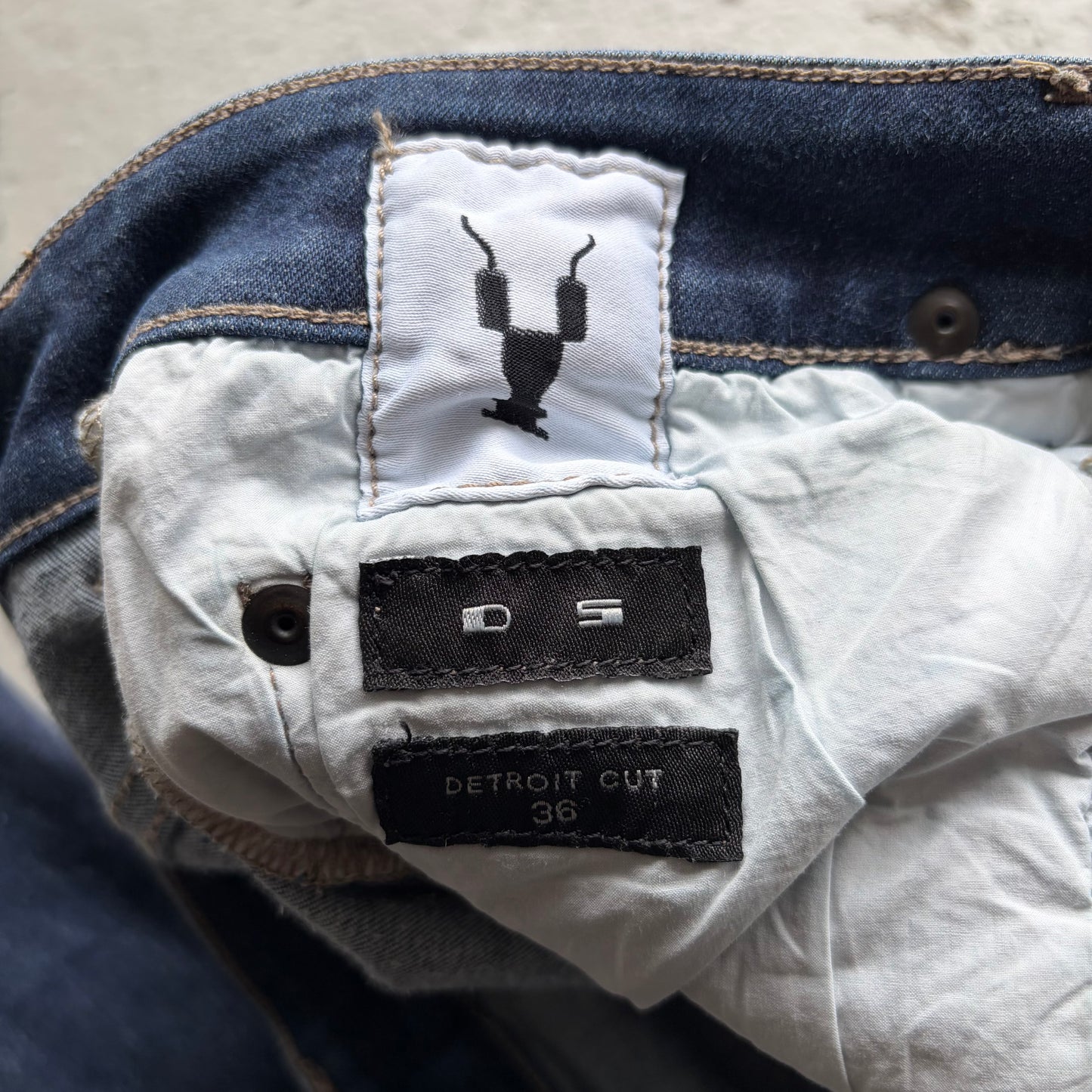 Rick Owens DRKSHDW SS17 Unwashed Blue Detroit Cut Denim (36)