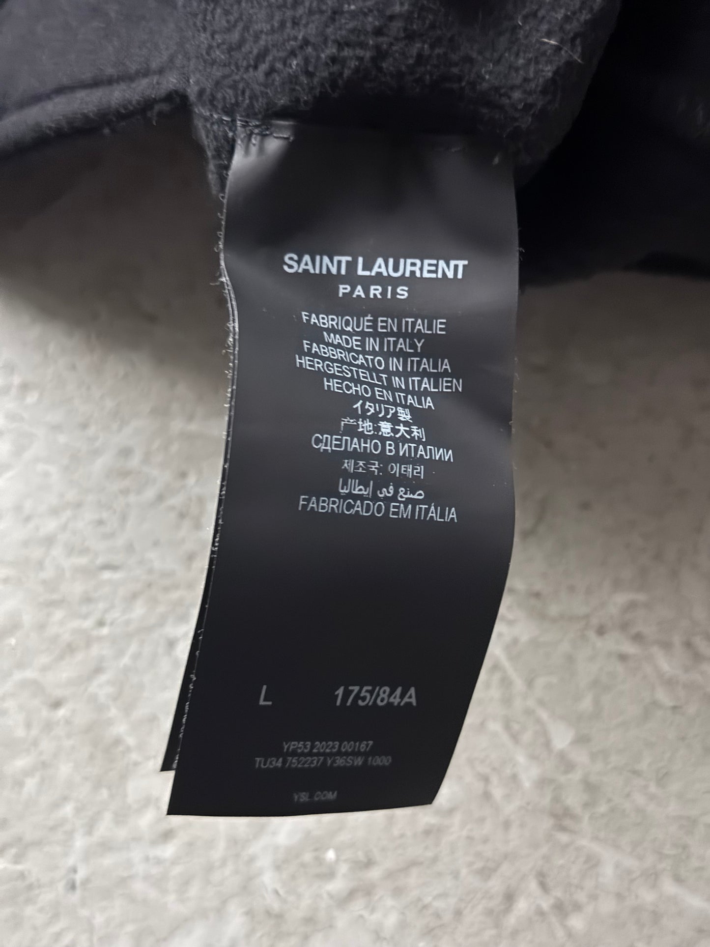 Saint Laurent Paris 2023 Black Cotton Wide Leg Sweatpants (L)