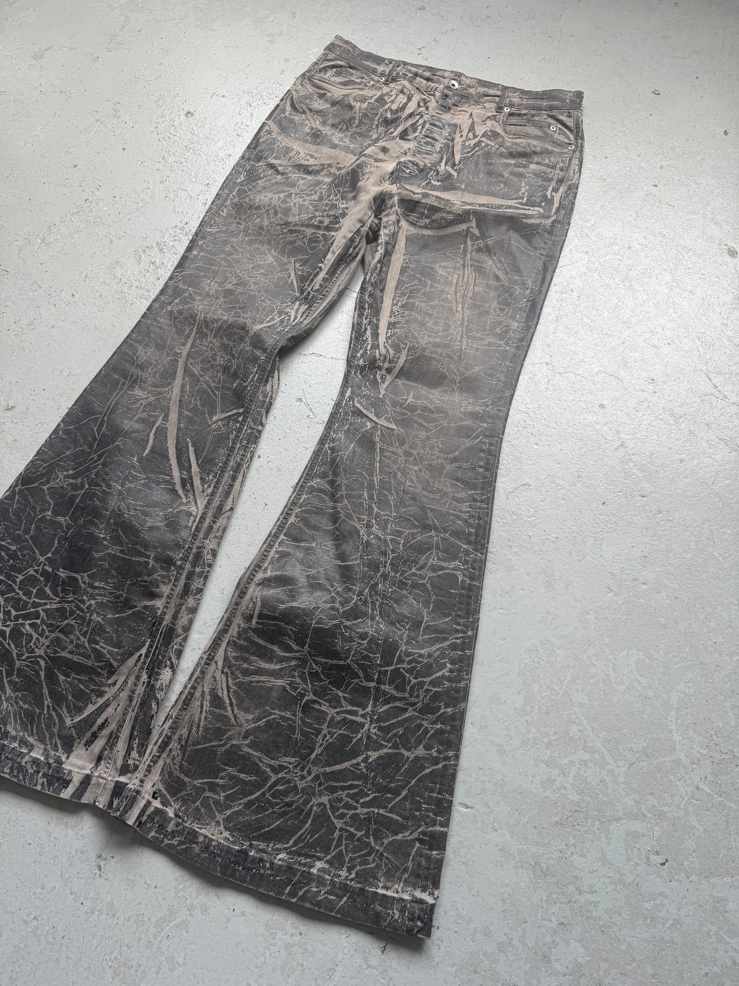 Rick Owens DRKSHDW FW25 Bolan Bootcut Washed Foil (38)