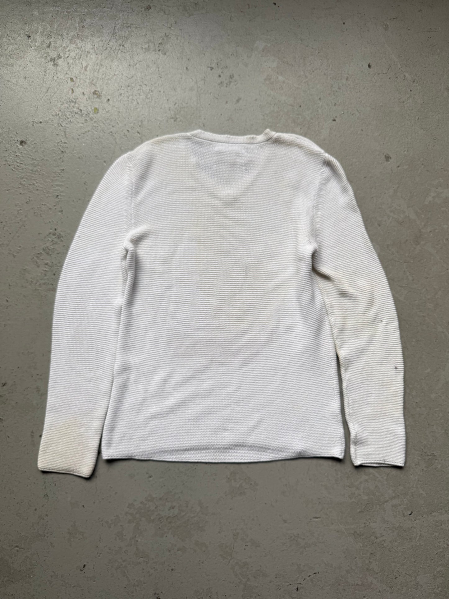 Maison Martin Margiela 14SS White V Neck Knit (XL)