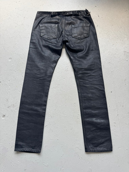 Rick Owens DRKSHDW SS16 Waxed Aircut Denim (L)