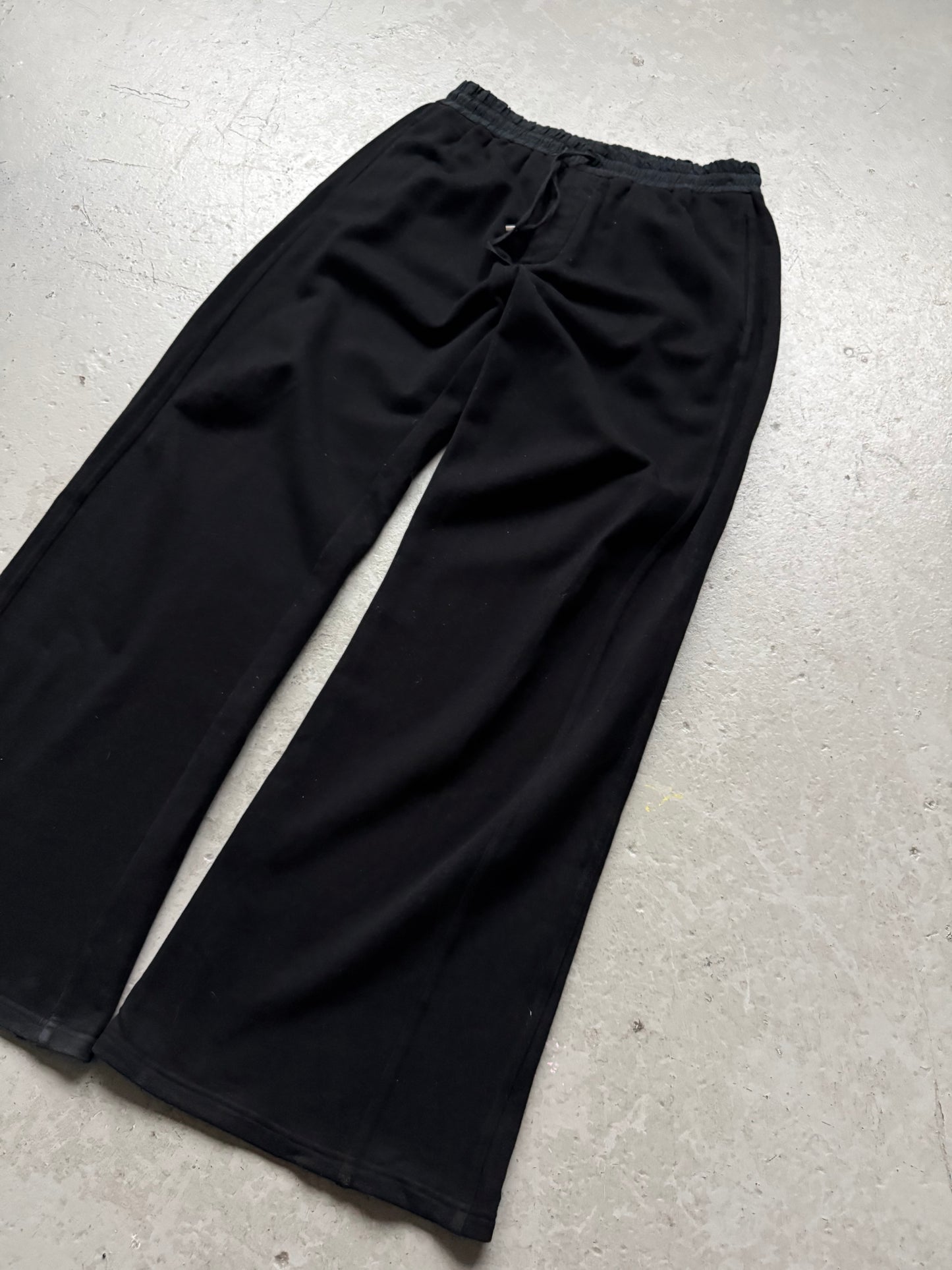 Saint Laurent Paris 2023 Black Cotton Wide Leg Sweatpants (L)