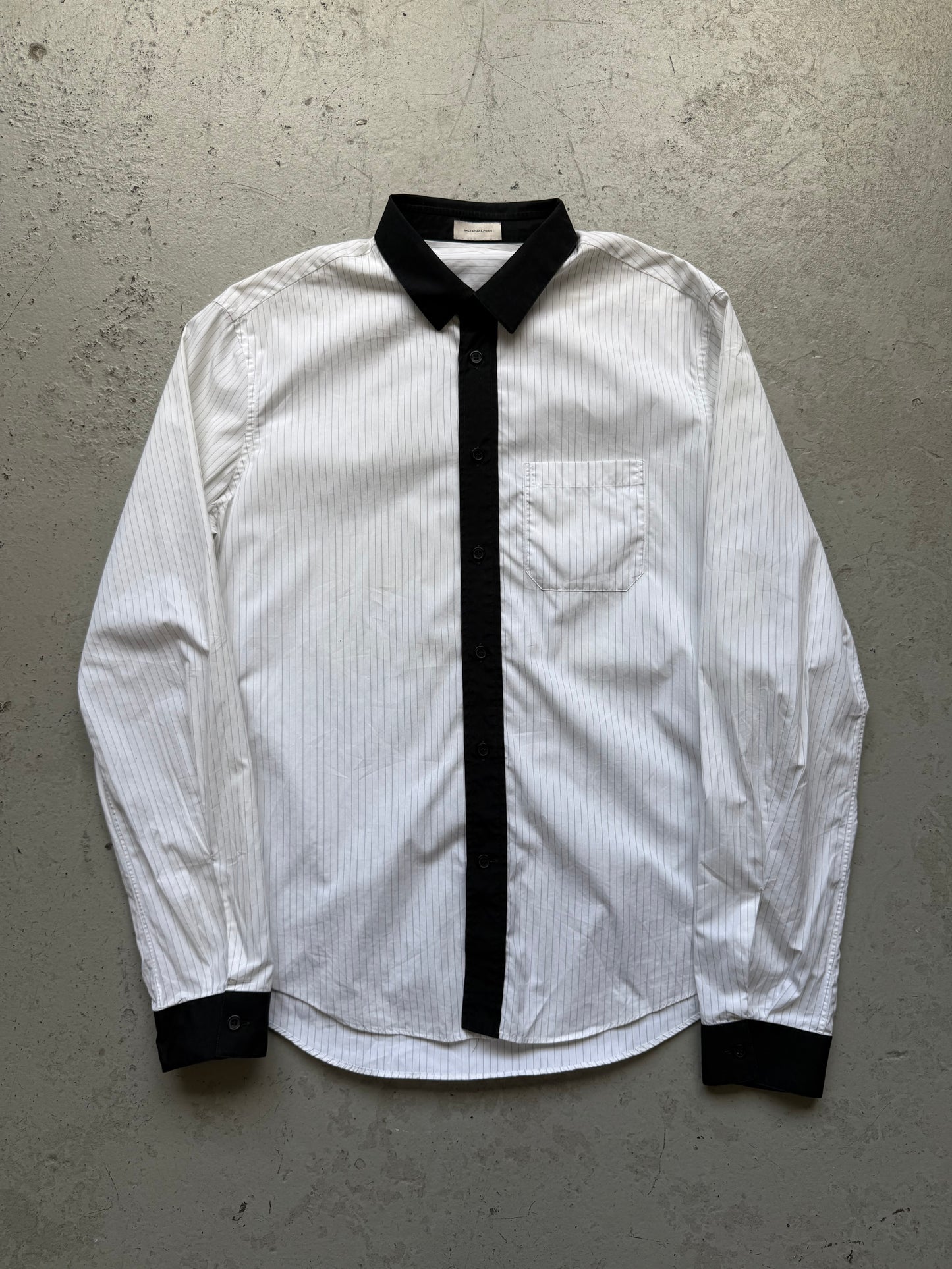 Balenciaga Paris Striped Button Up With Black Lining (41)