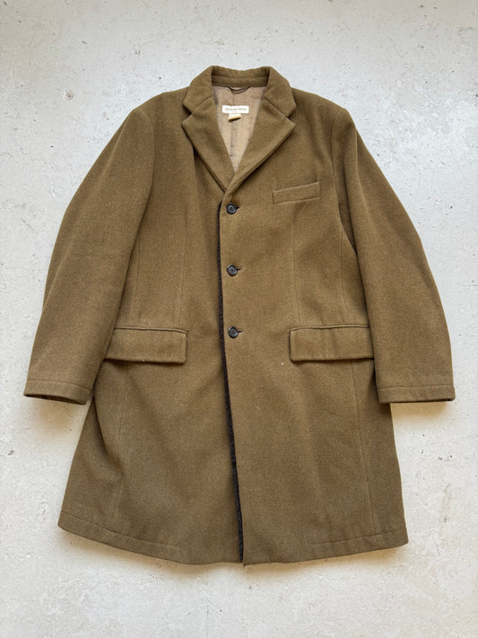 Dries Van Noten Olive Wool Trench Coat (50)