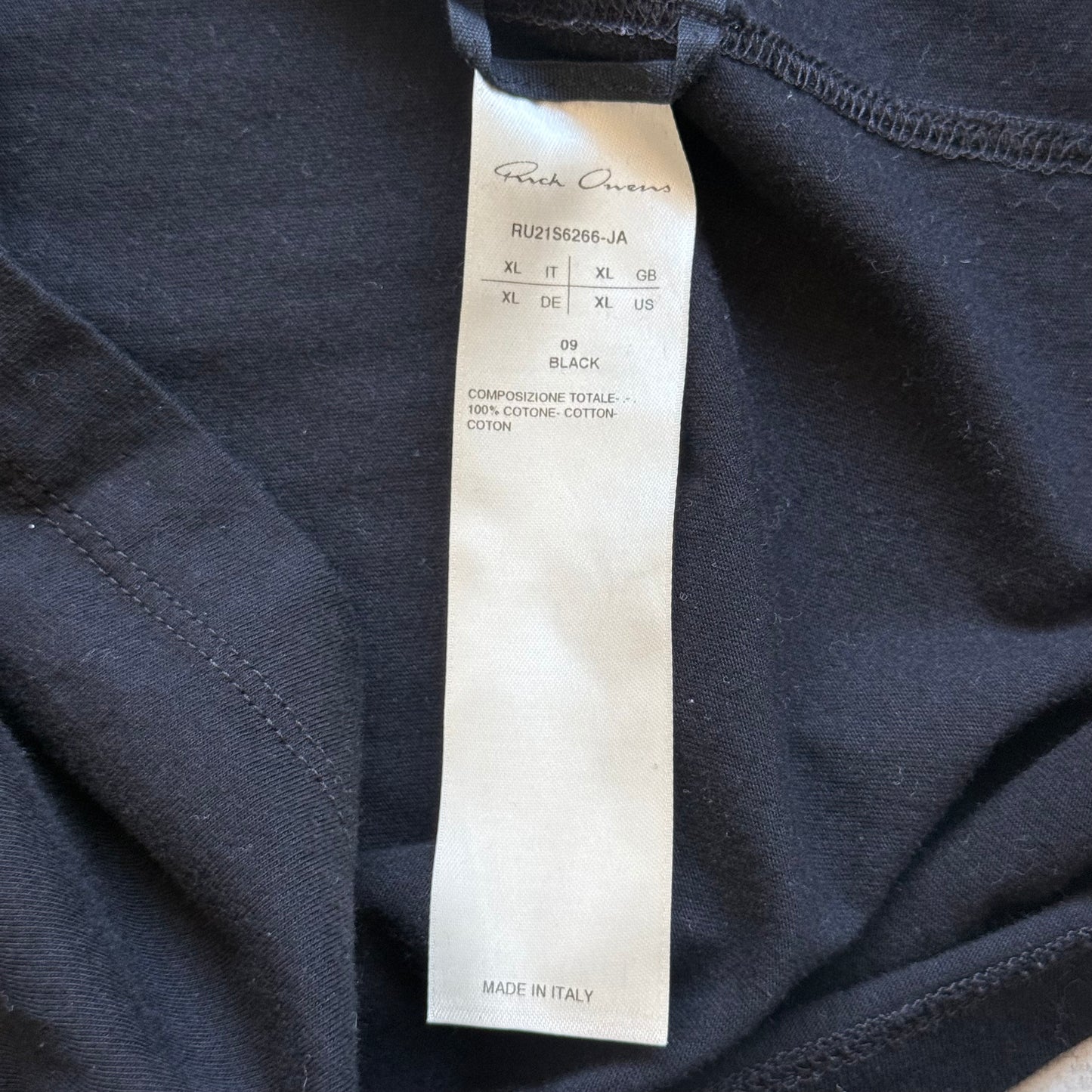 Rick Owens SS21 PHLEGETHON Black Level Long Sleeve Shirt (XL)