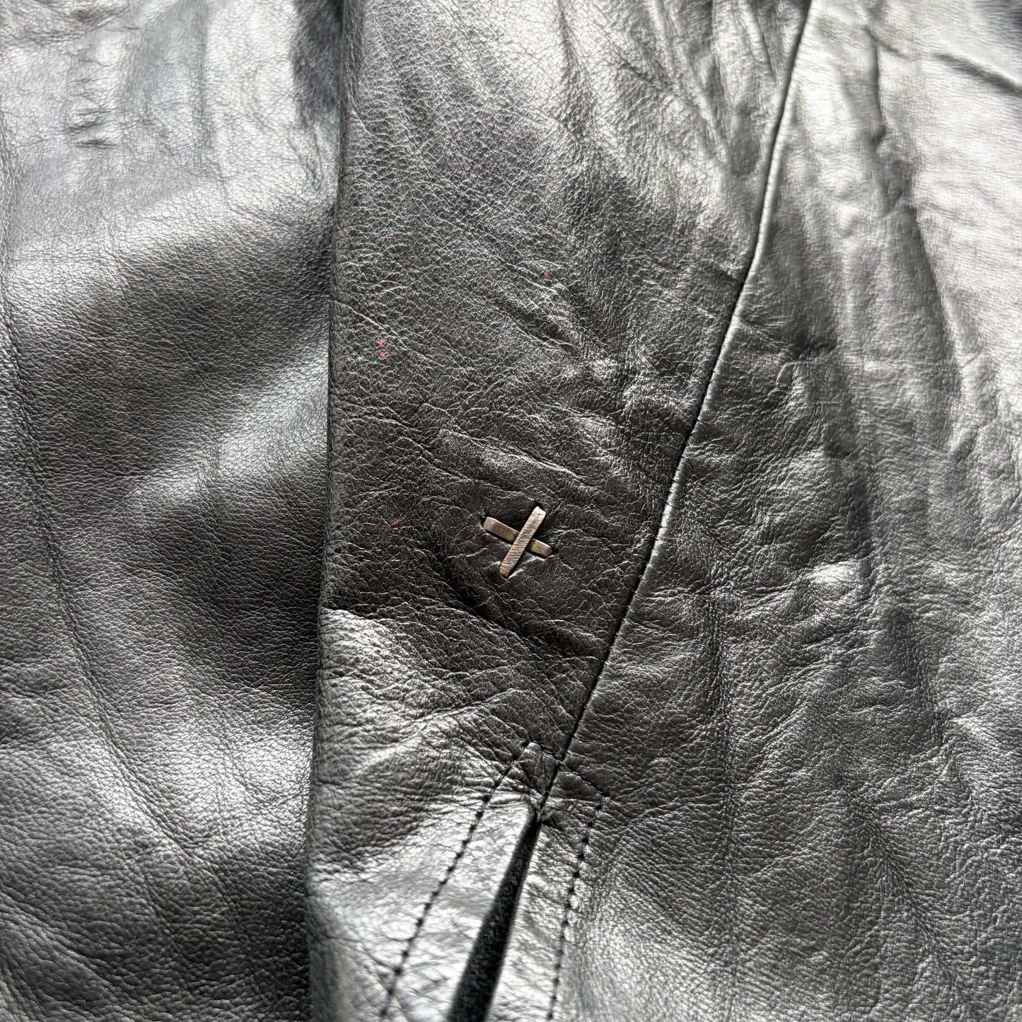 Ma+ Black Leather Button Up Shirt (S)