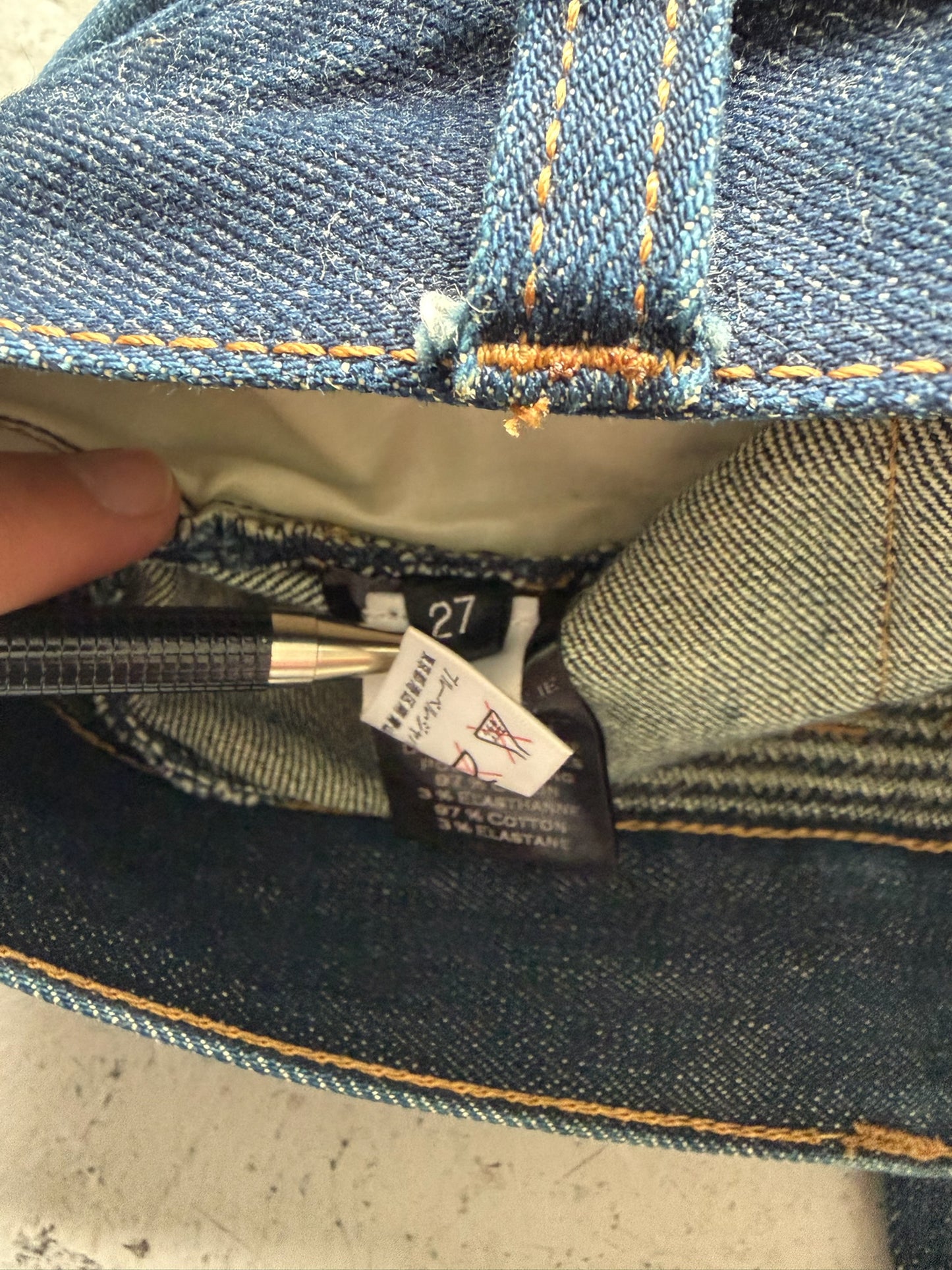 Balmain Blue Denim Biker Pants (27)