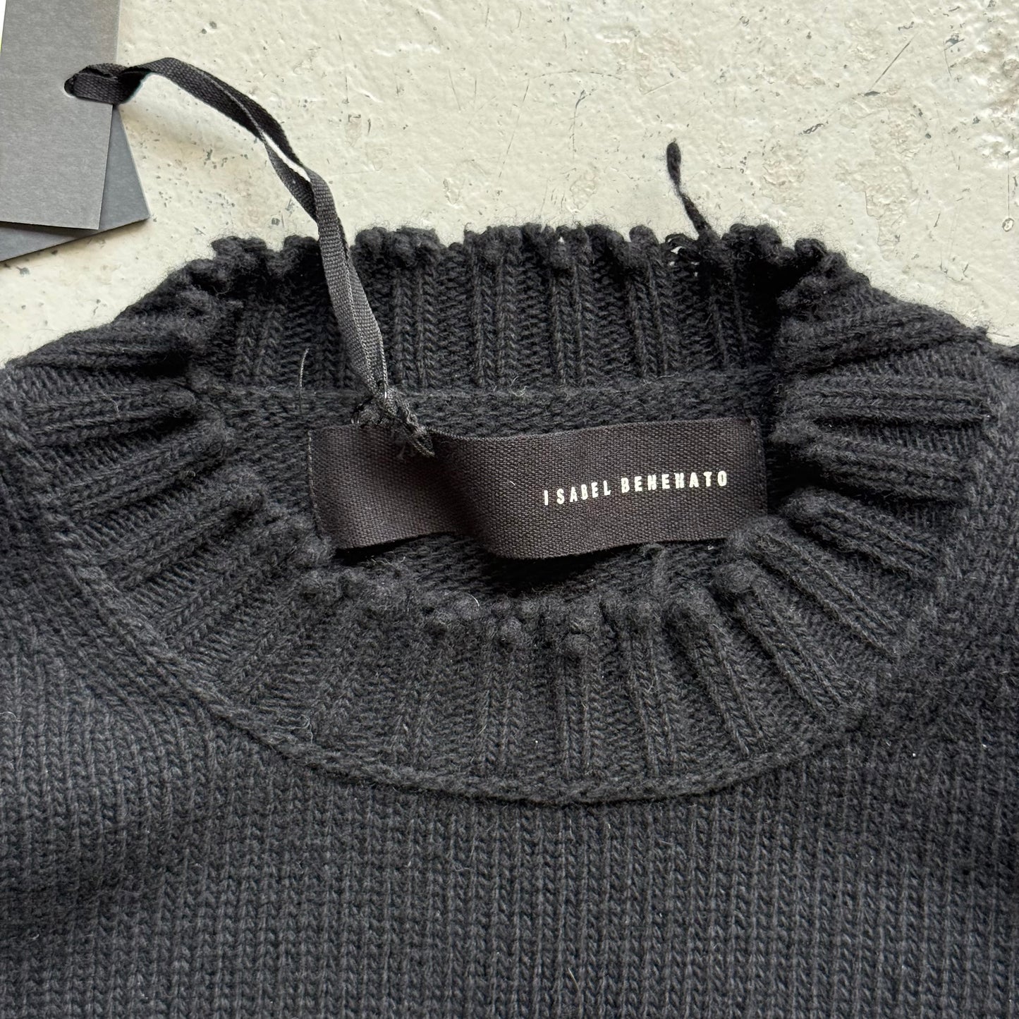 Isabel Benenato AW22/23 Cashmere Wool Blend Black Sweater (L)