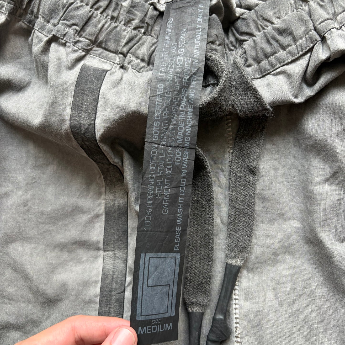 Isaac Sellam Stone Wash Drop Crotch Shorts (M)