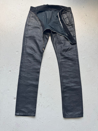 Rick Owens DRKSHDW SS16 Waxed Aircut Denim (L)