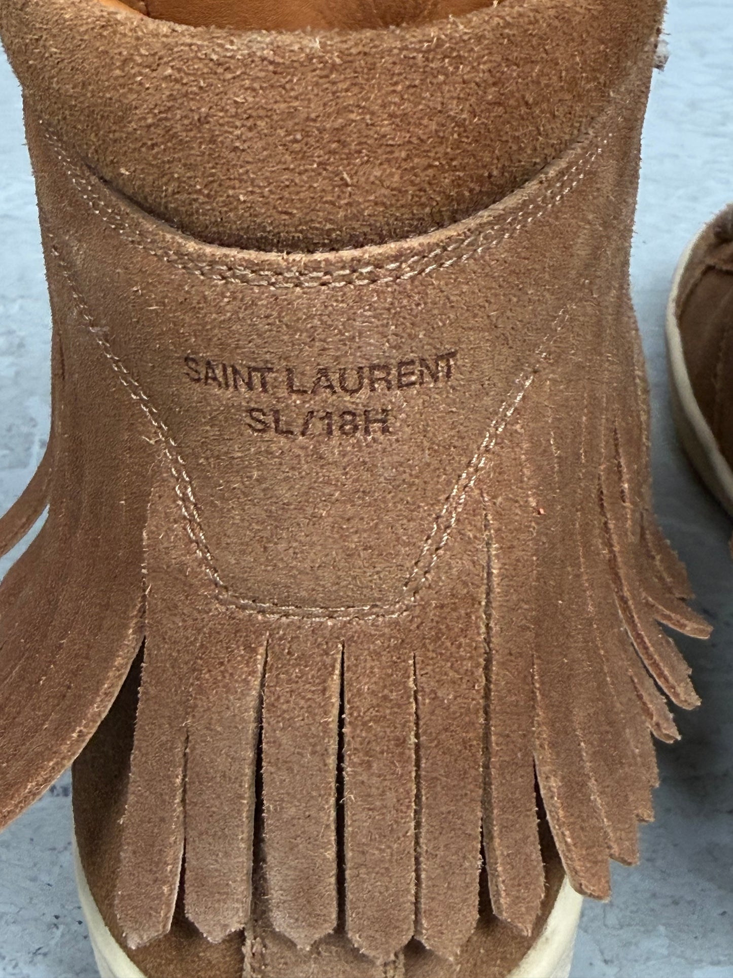 Saint Laurent Paris SL/18H Suede Fringe Sneakers (42)