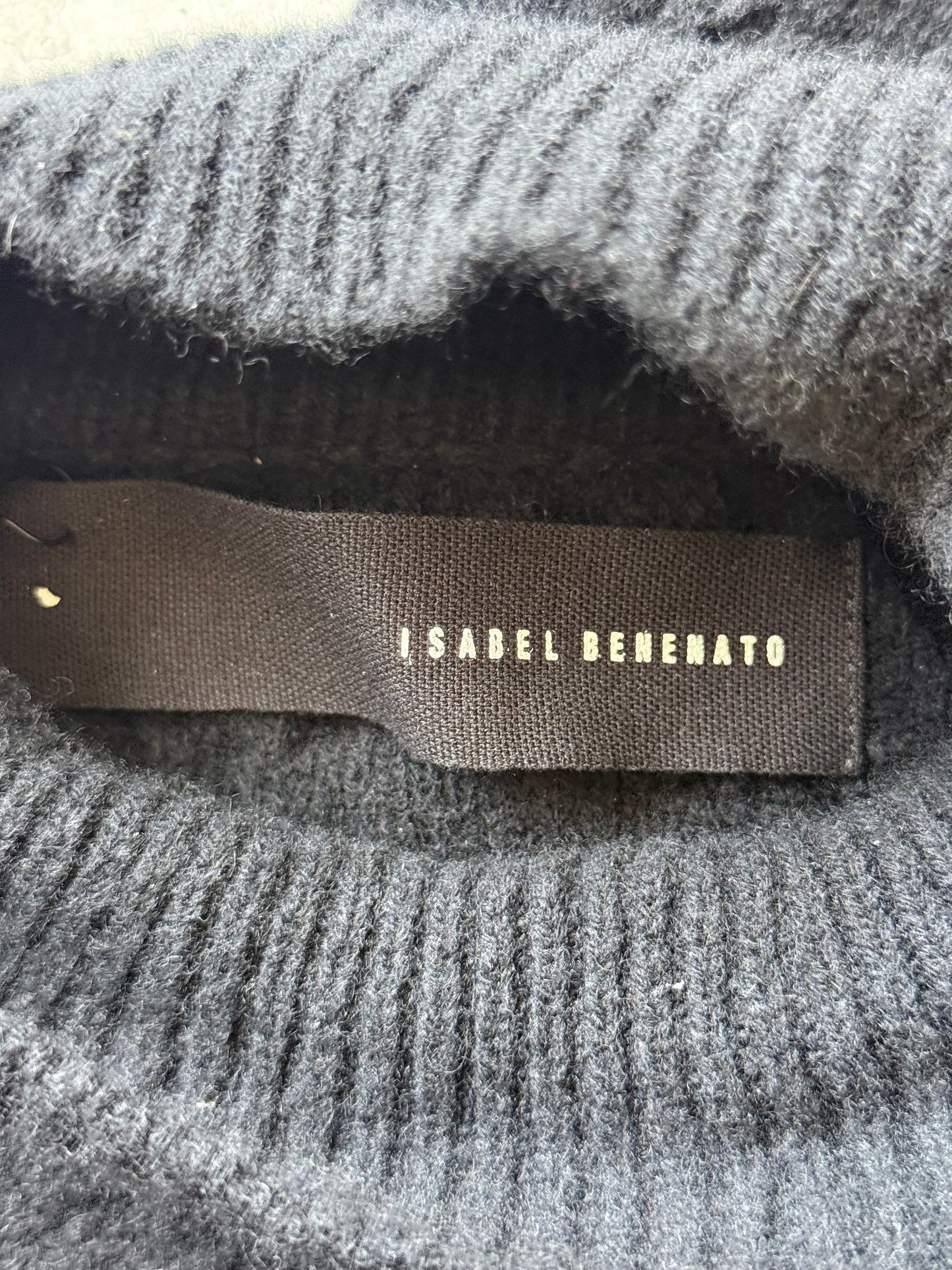 Isabel Benenato AW22/23 Cashmere Wool Blend Black Turtleneck (L)