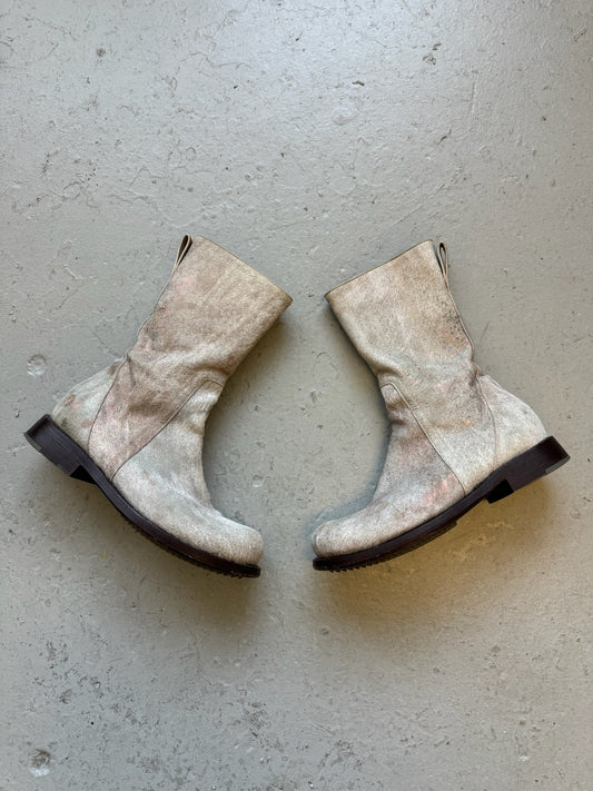 Rick Owens AW18 SISYPHUS Cinnamon Ponyhair Cop Boots (42)