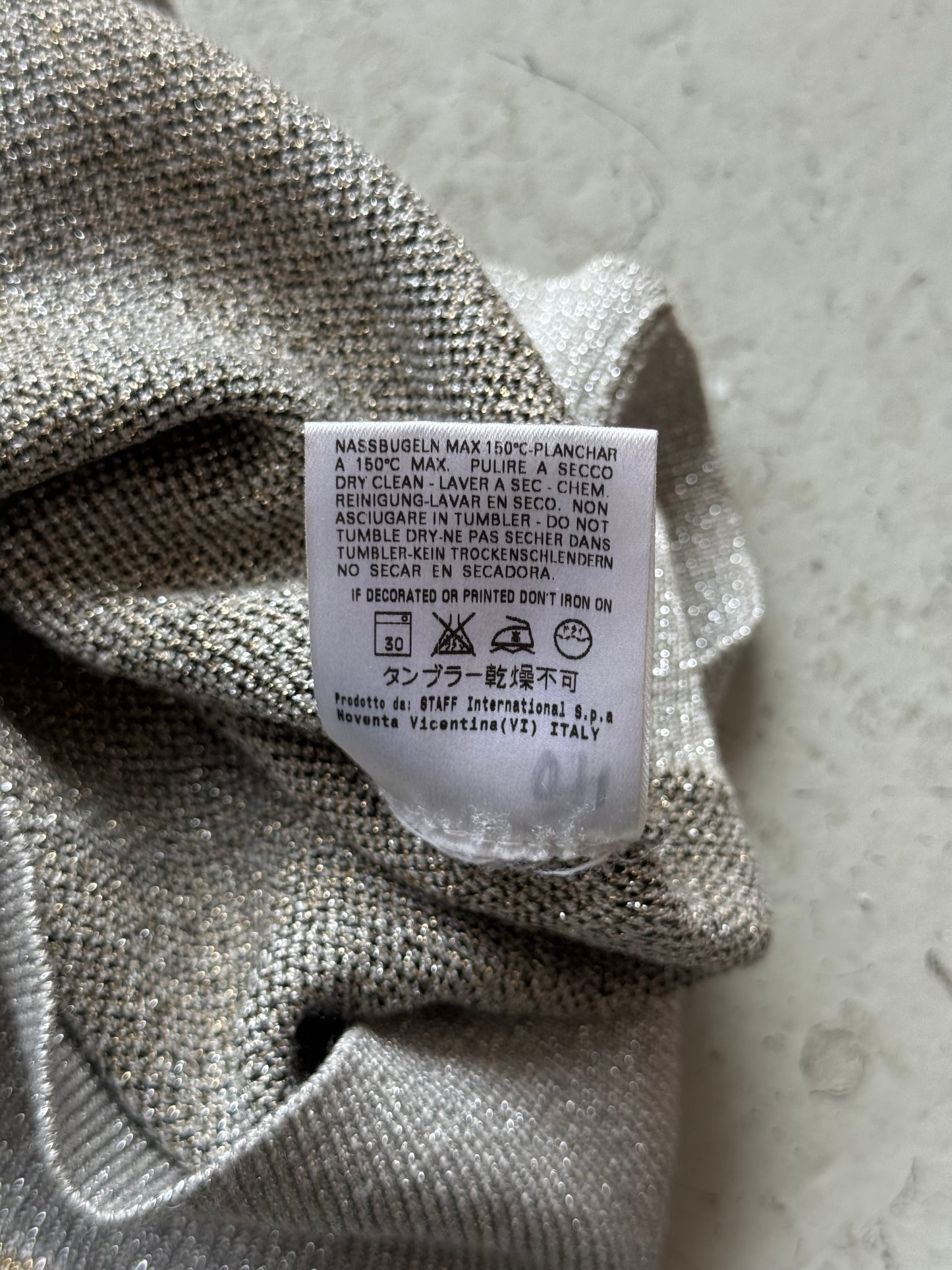 Maison Margiela Metallic Spiral Silver Knit Sweater  (M)