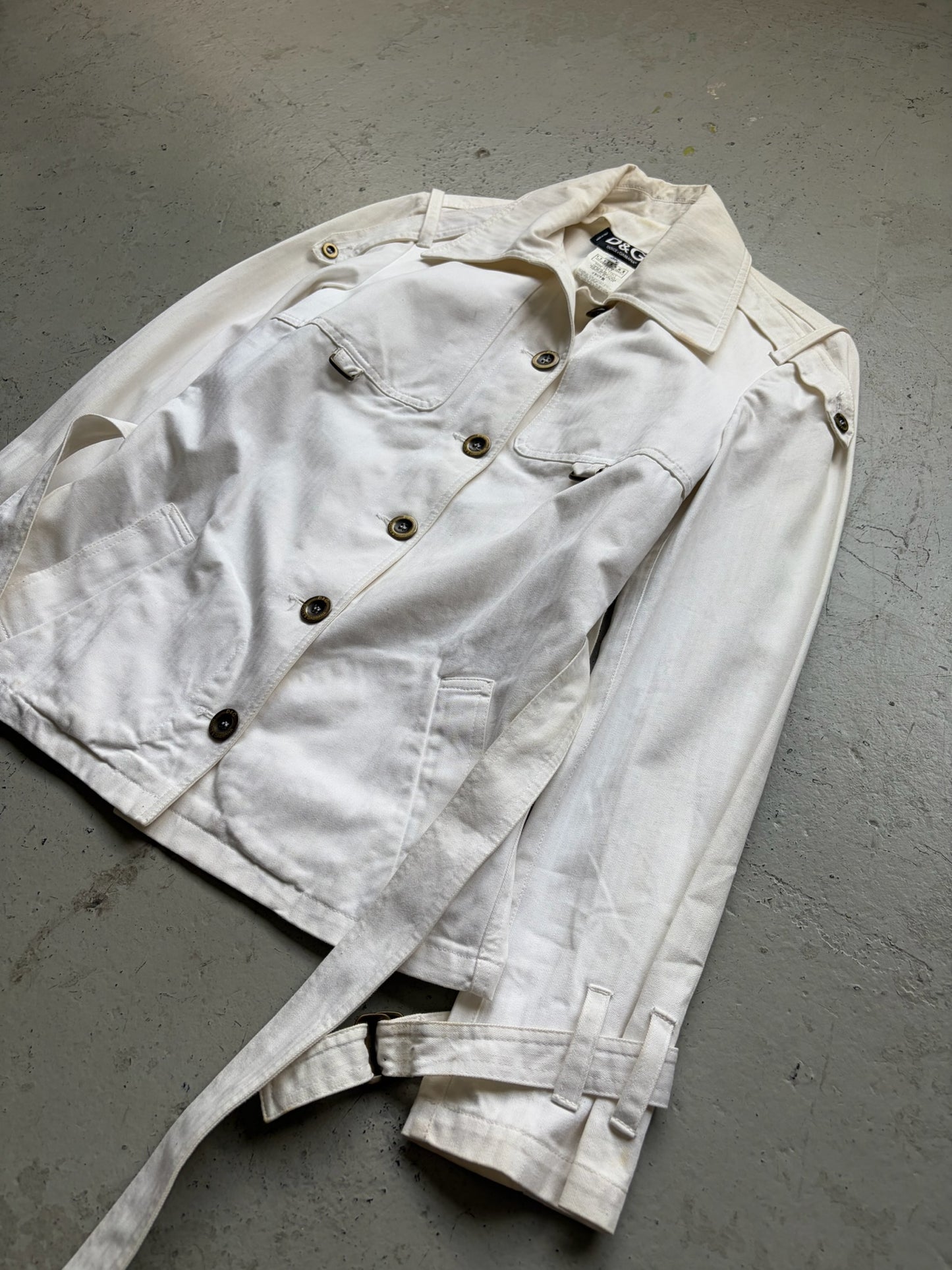 Dolce & Gabbana White Belted Jacket (30/44)