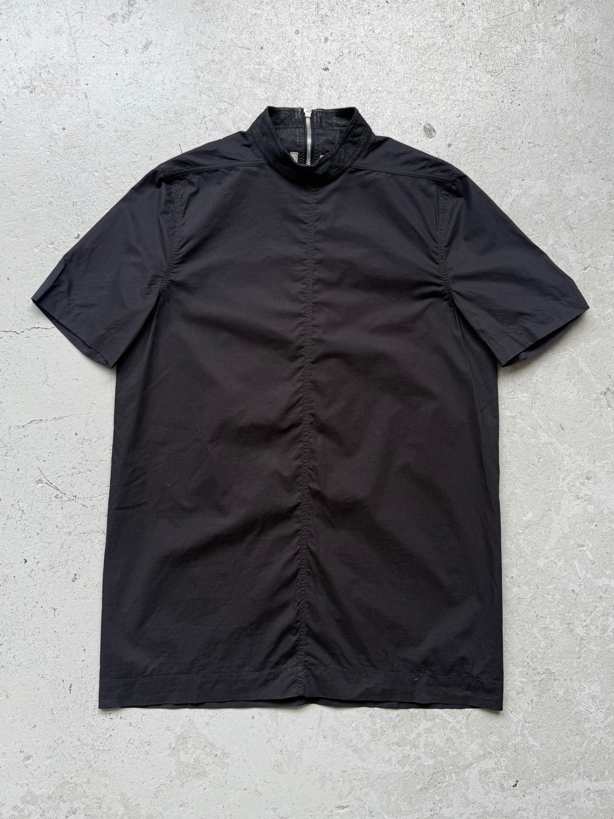 Rick Owens SS15 FAUN Blistered Lambskin Collar Short Sleeve Shirt 