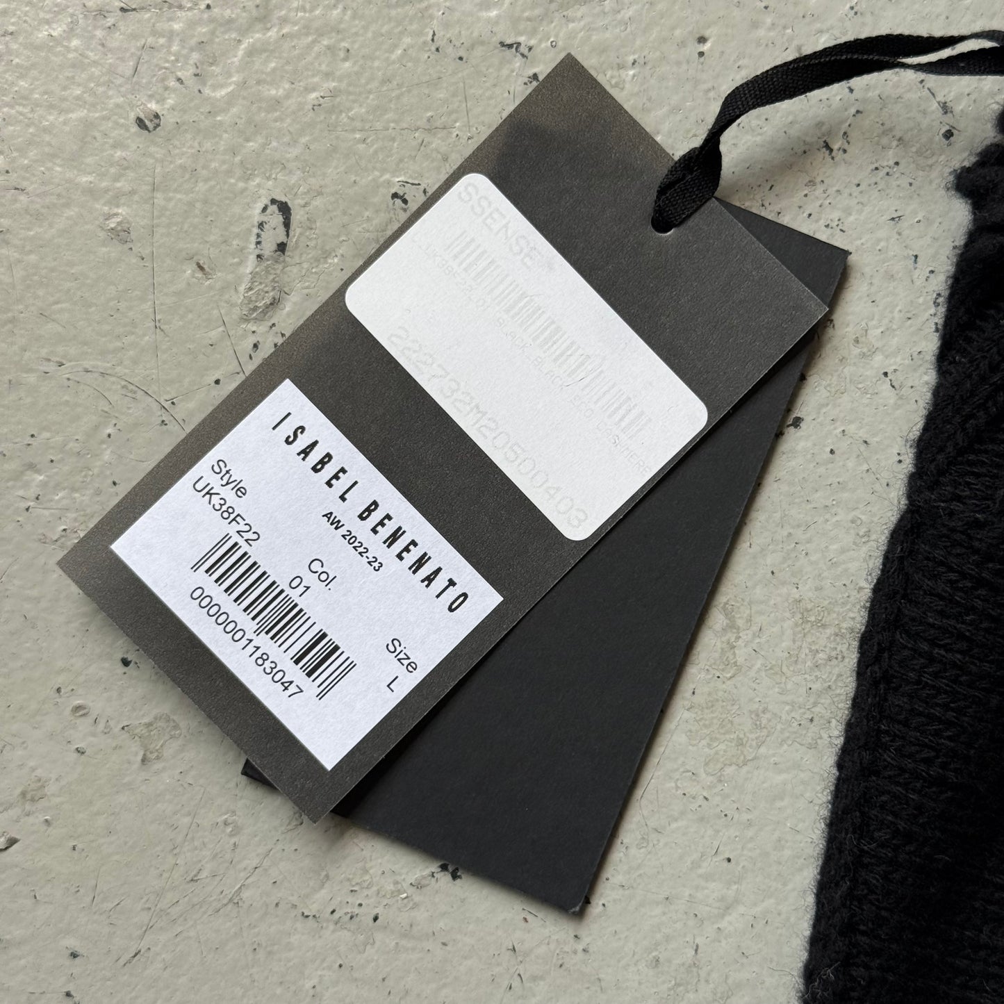 Isabel Benenato AW22/23 Cashmere Wool Blend Black Sweater (L)