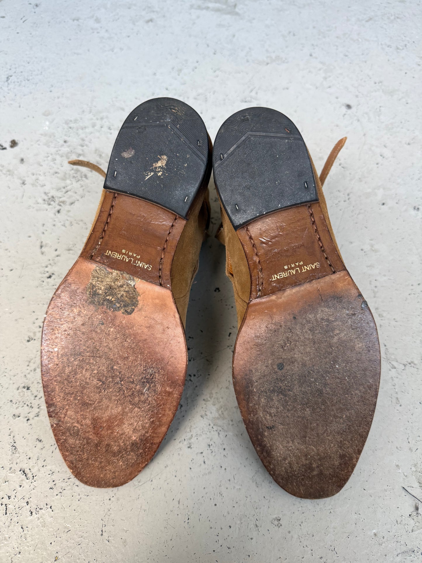 Saint Laurent Paris Wyatt Jodhpur Tan Suede Boots (41)