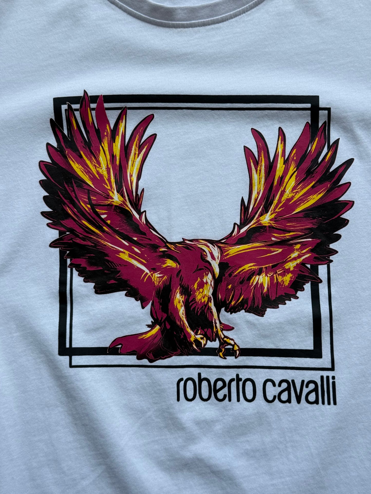 Roberto Cavalli Logo White Short Sleeve Shirt (XL)