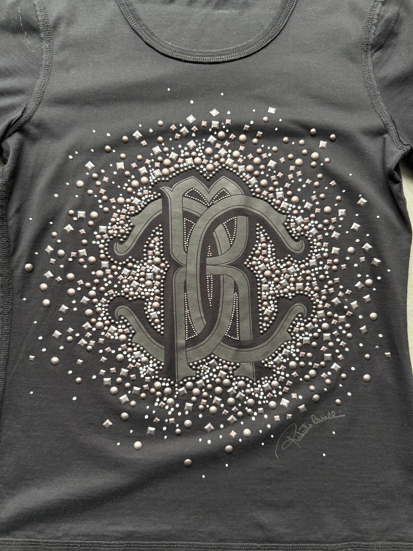 Roberto Cavalli RC Studded Black Short Sleeve (38)