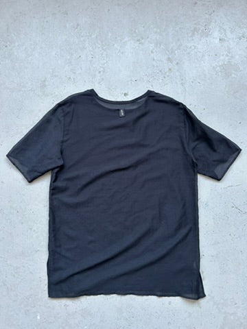 Davids Road Silk Cotton Blend Black Short Sleeve (M)