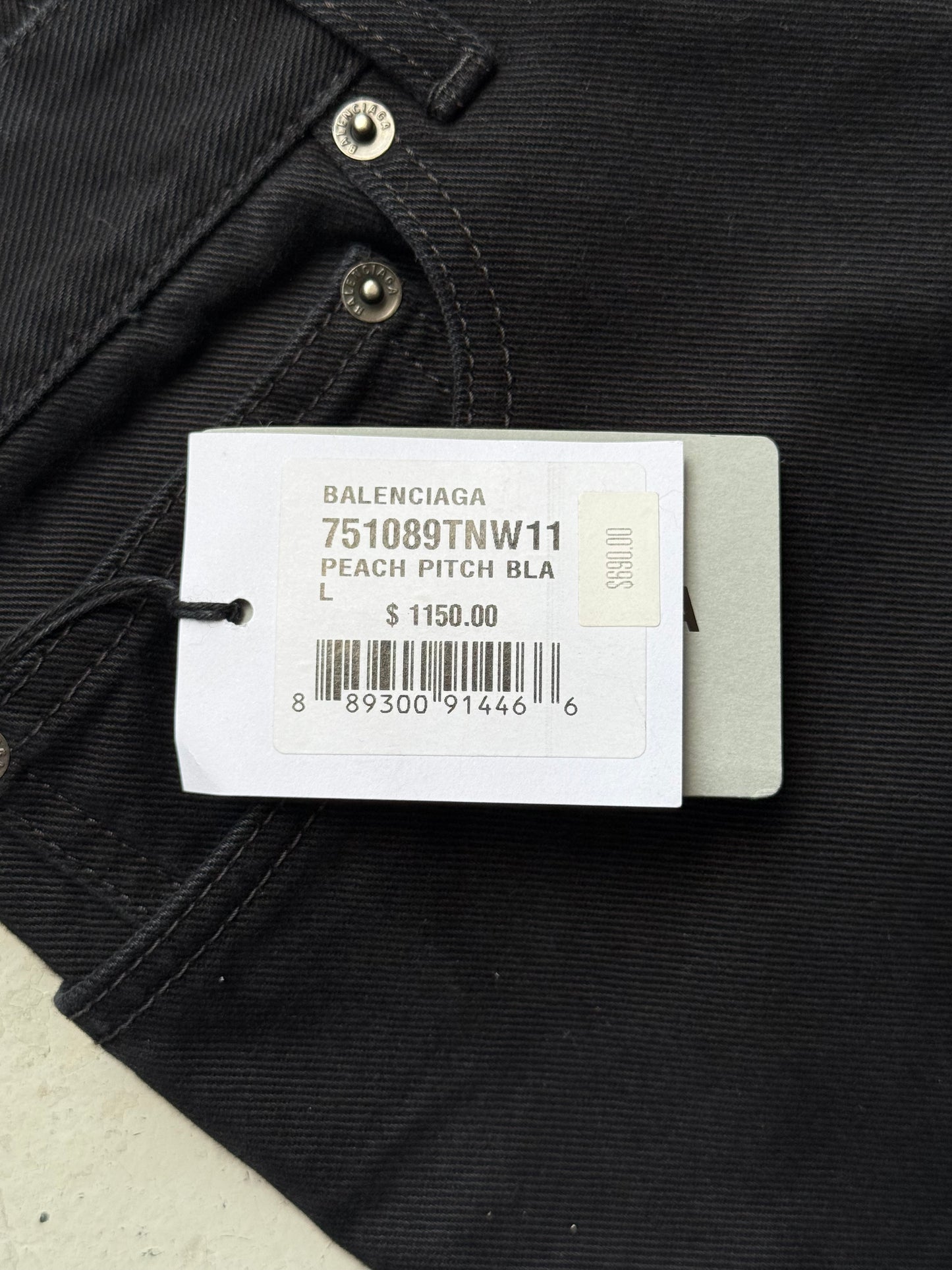 Balenciaga Peach Pitch Black Flare Denim (L)