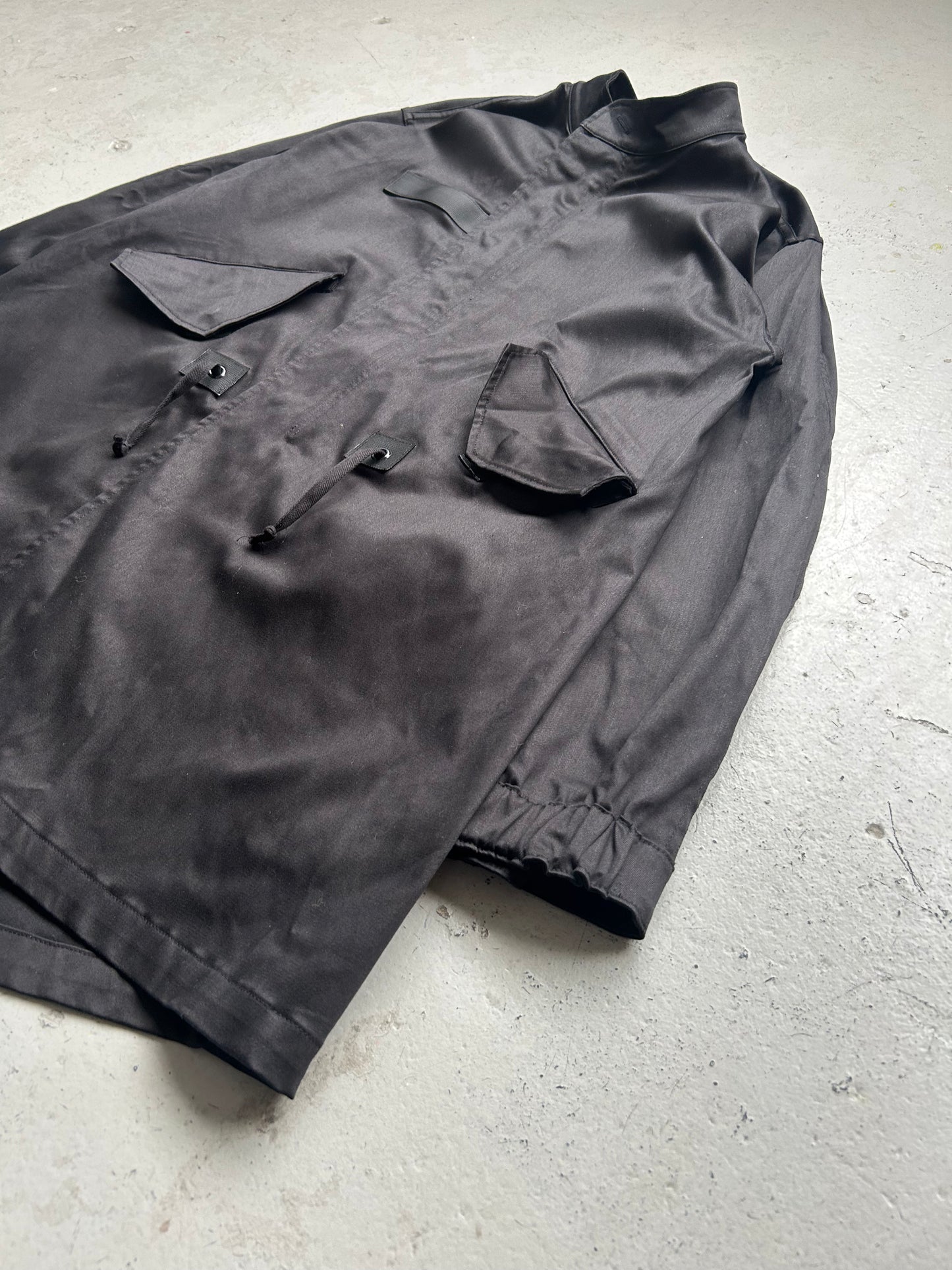 Misanthrope Black Tactical Trench Coat (S)