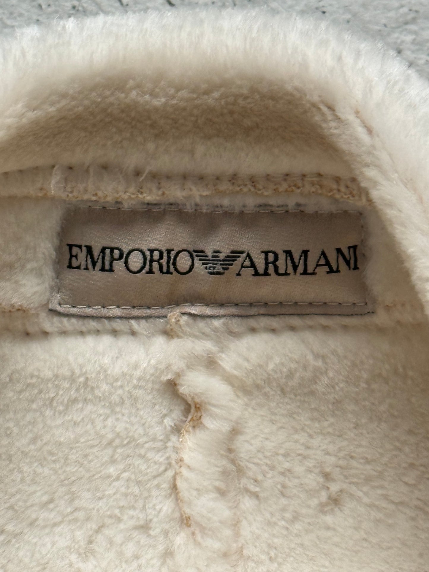 Emporio Armani White Fur Lined Asymmetrical Jacket (46)