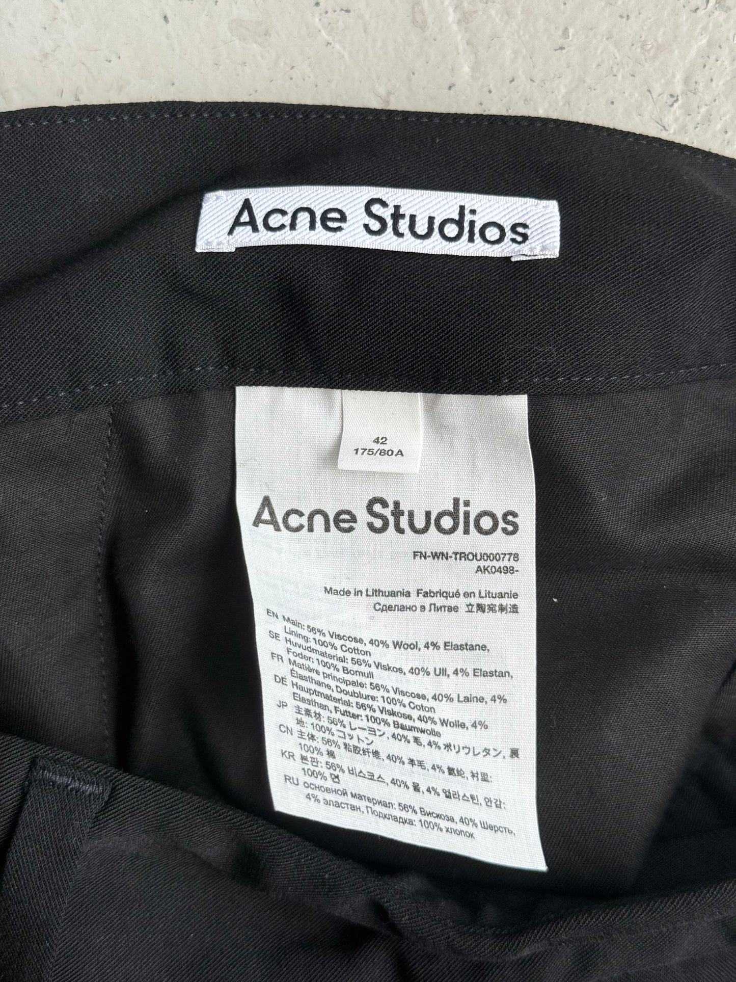Acne Studios Black Belted Trousers (42)